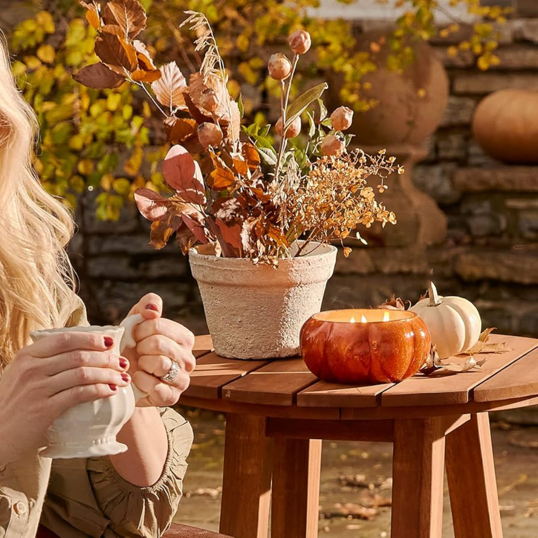 Pumpkin Laurel 15oz Large Candle with Lid