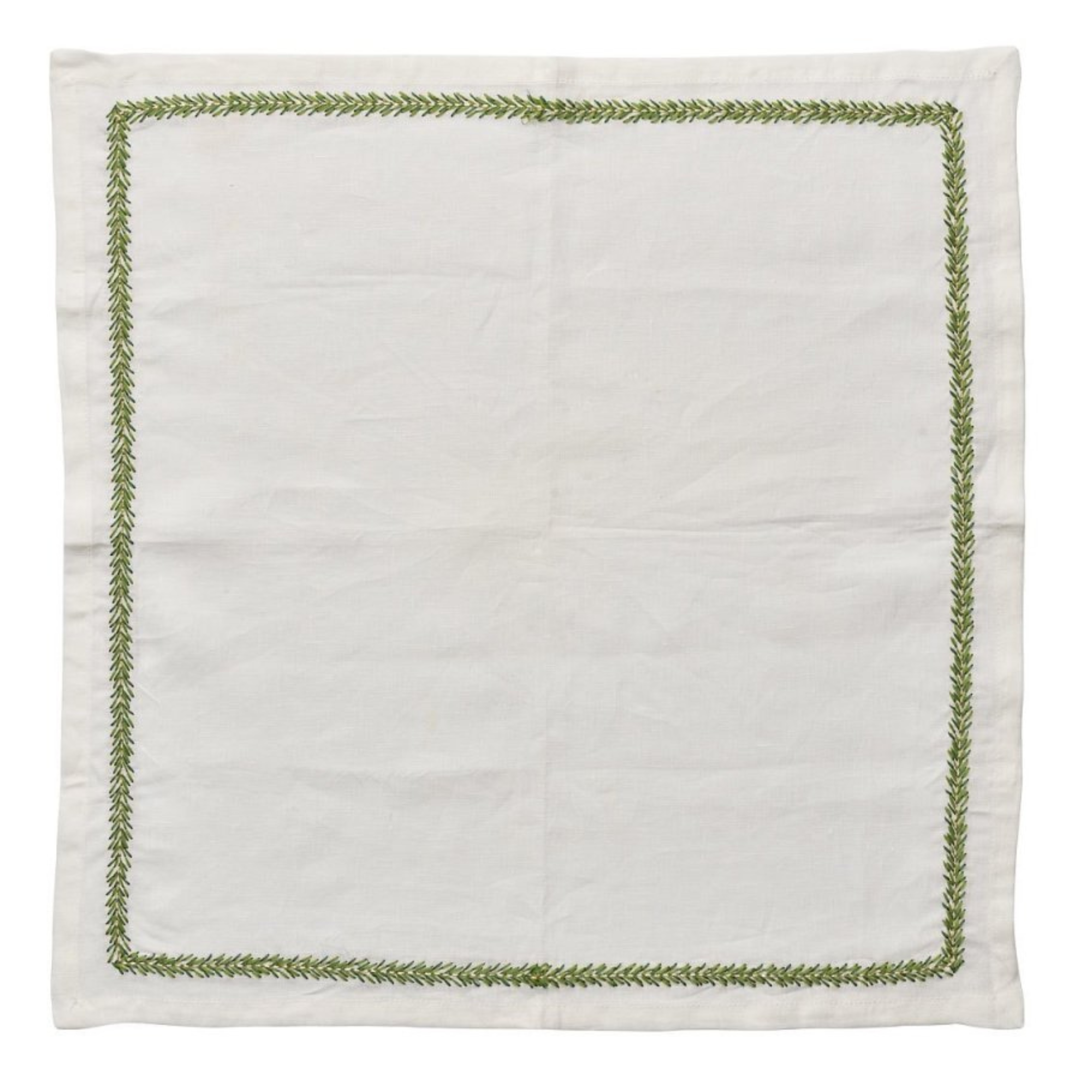 Jardin Napkins in White & Green - Set of 4
