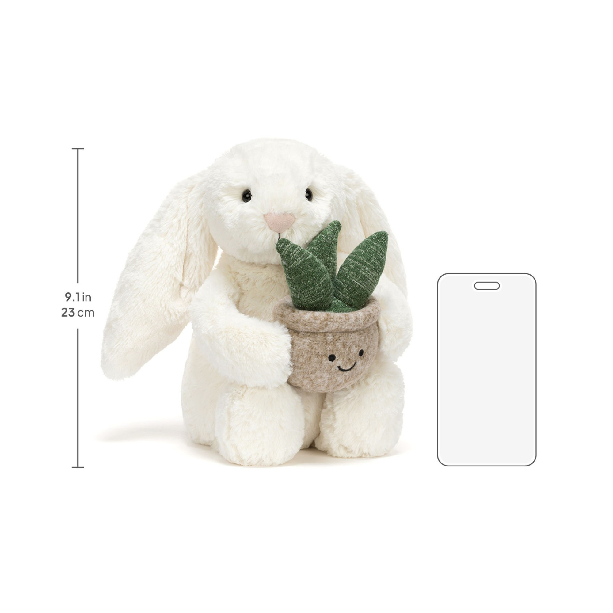 Cream Bunny with Plant