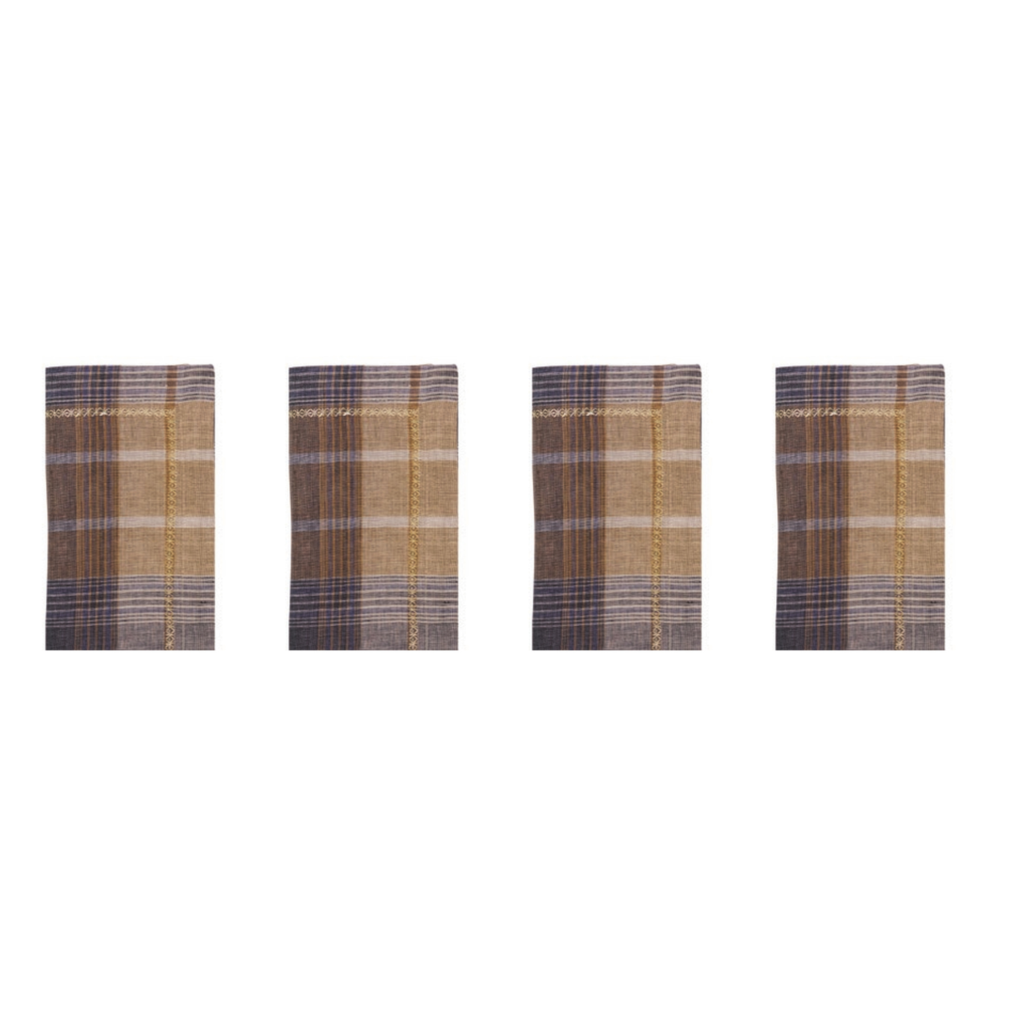 Henley Napkins in Brown and Multicolor - Set of 4