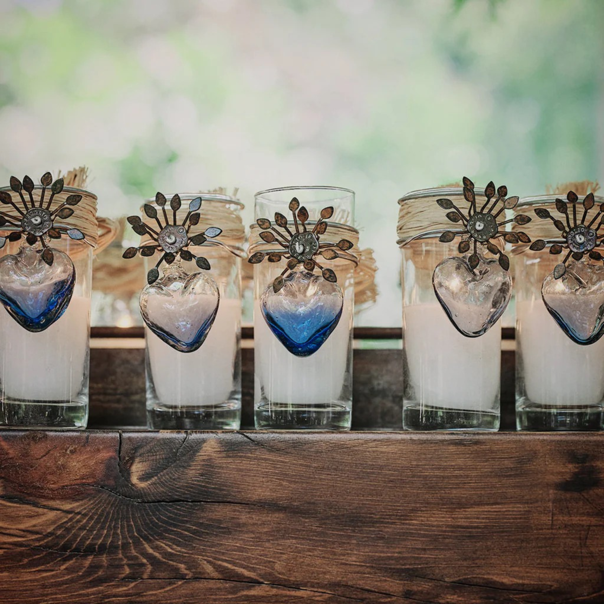 Adelita Sacred Heart Candle with Azure Heart