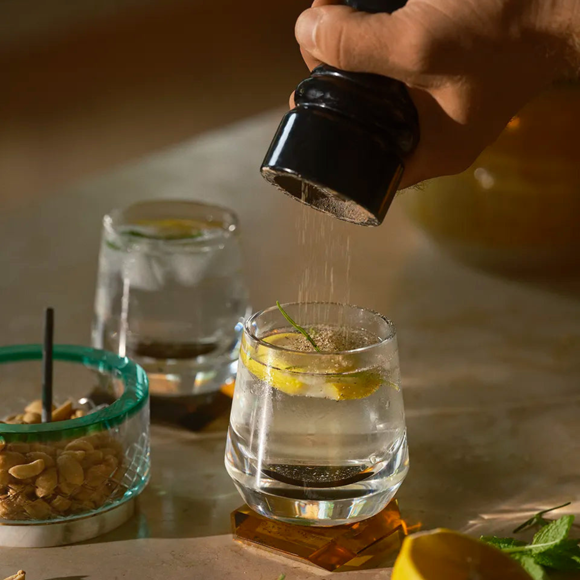 Whimsy Amber Whiskey Glasses - Set of 2