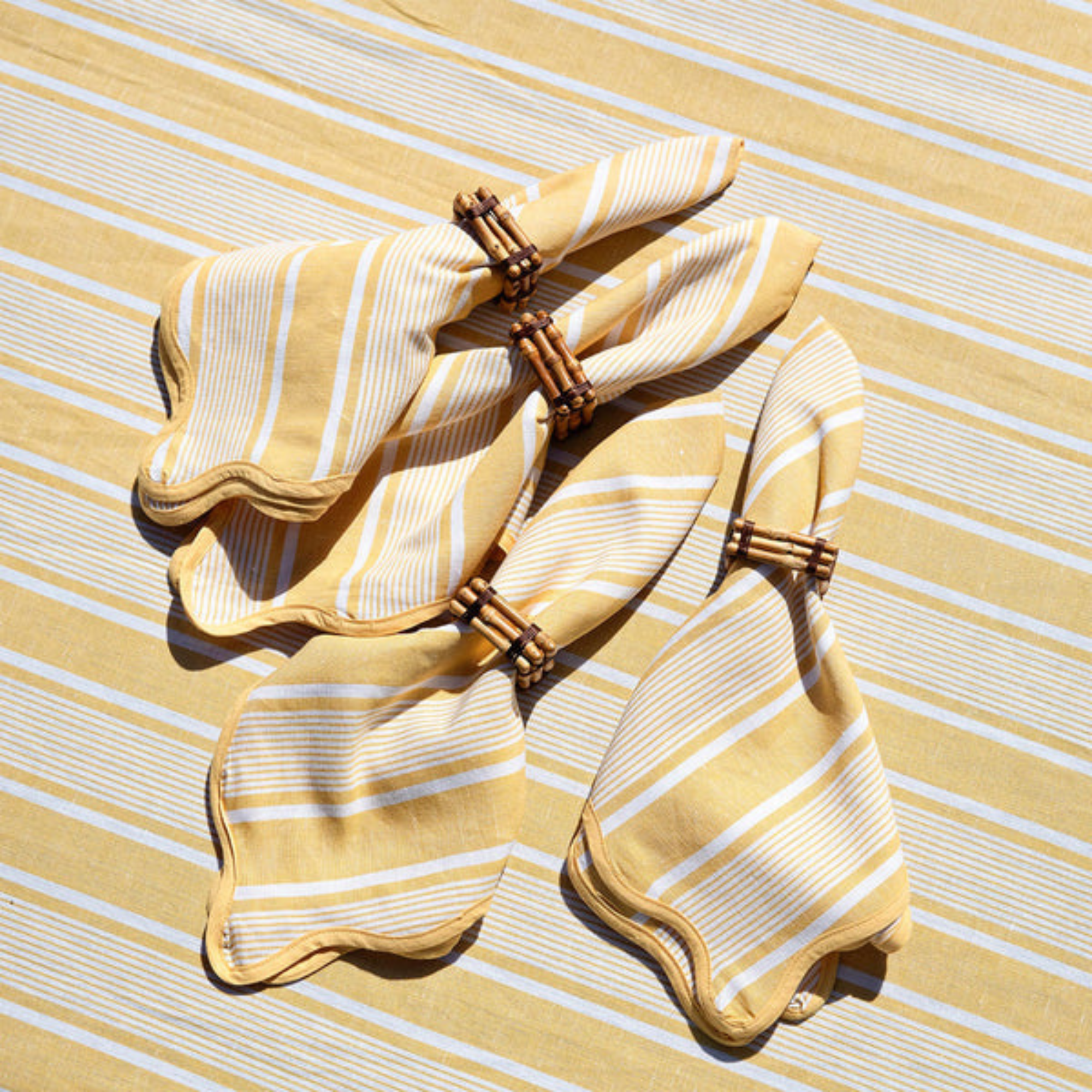 #color_Sunshine | Cabana Stripe Napkin - Set of 4