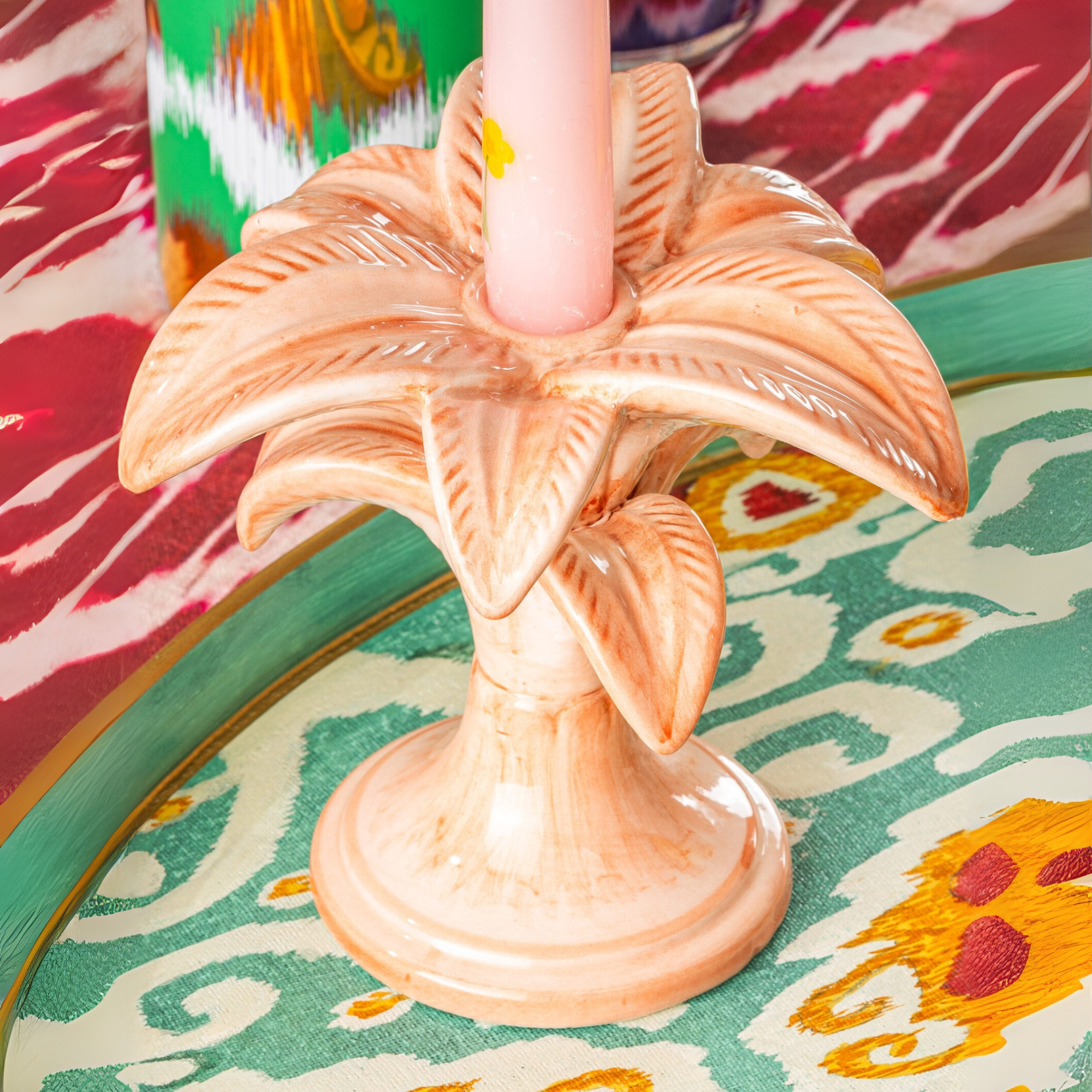 Palm Tree Candleholder - Pink