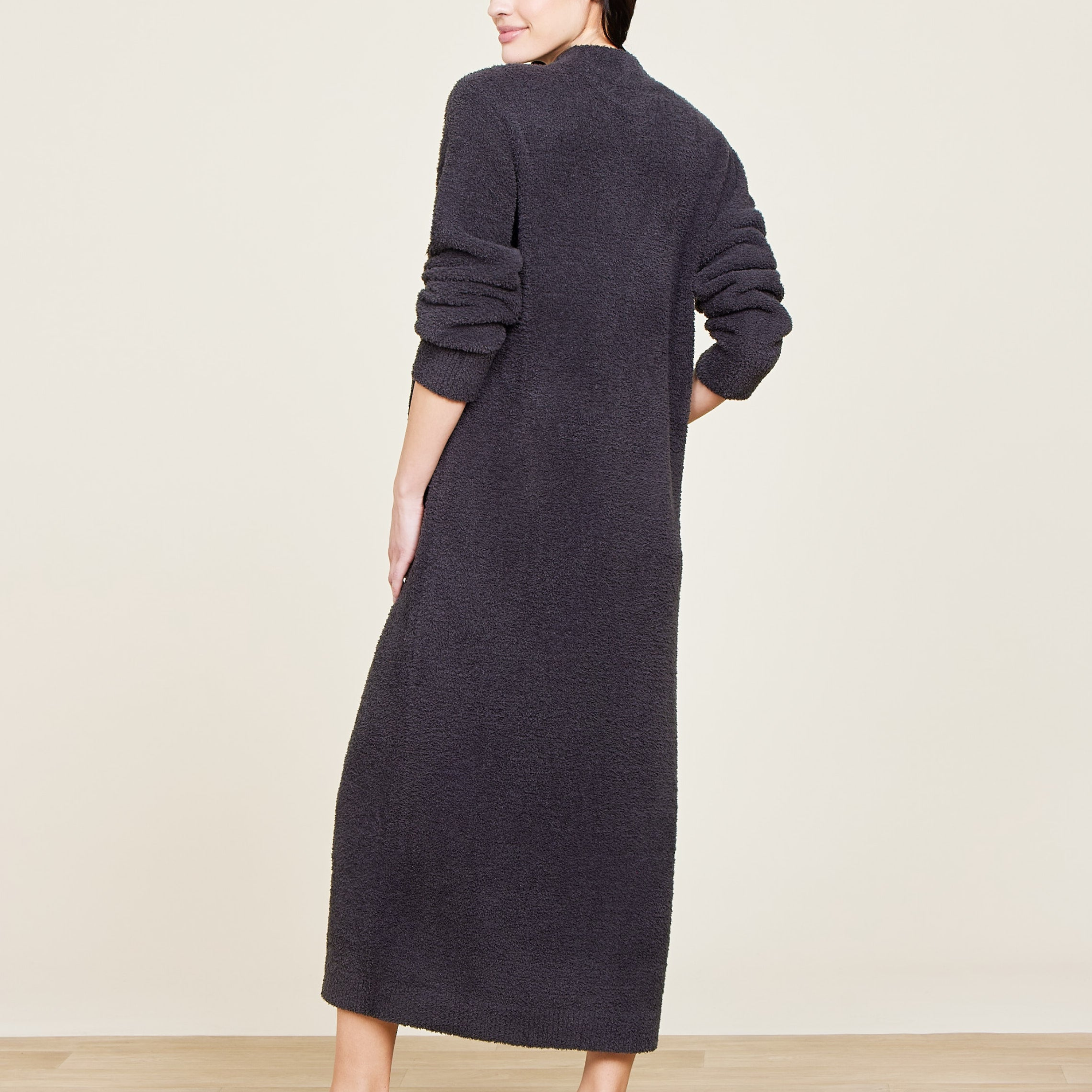 #color_Carbon | CozyChic Full Zip V-Neck Lounger