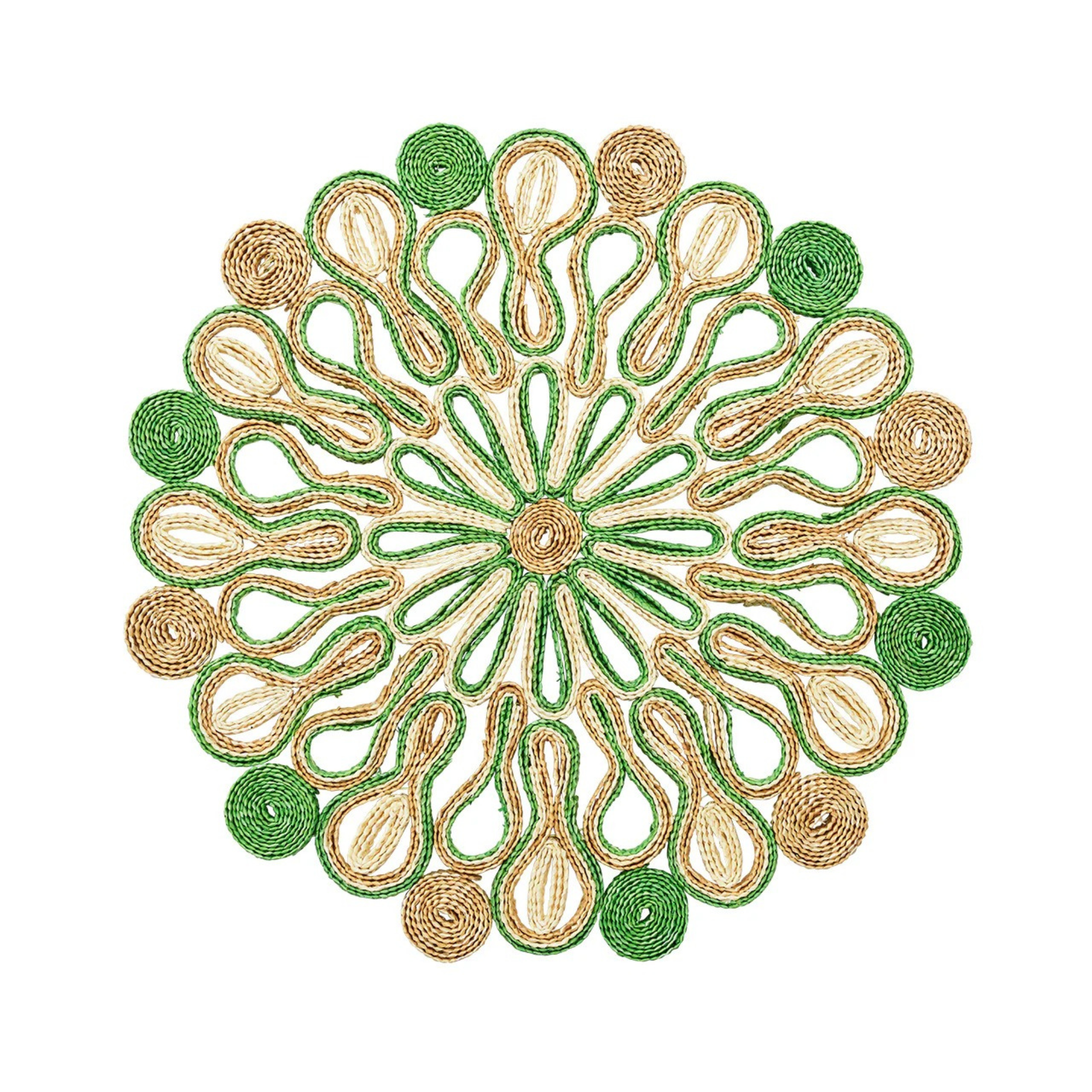 Marisol Placemat in Natural & Green - Set of 4