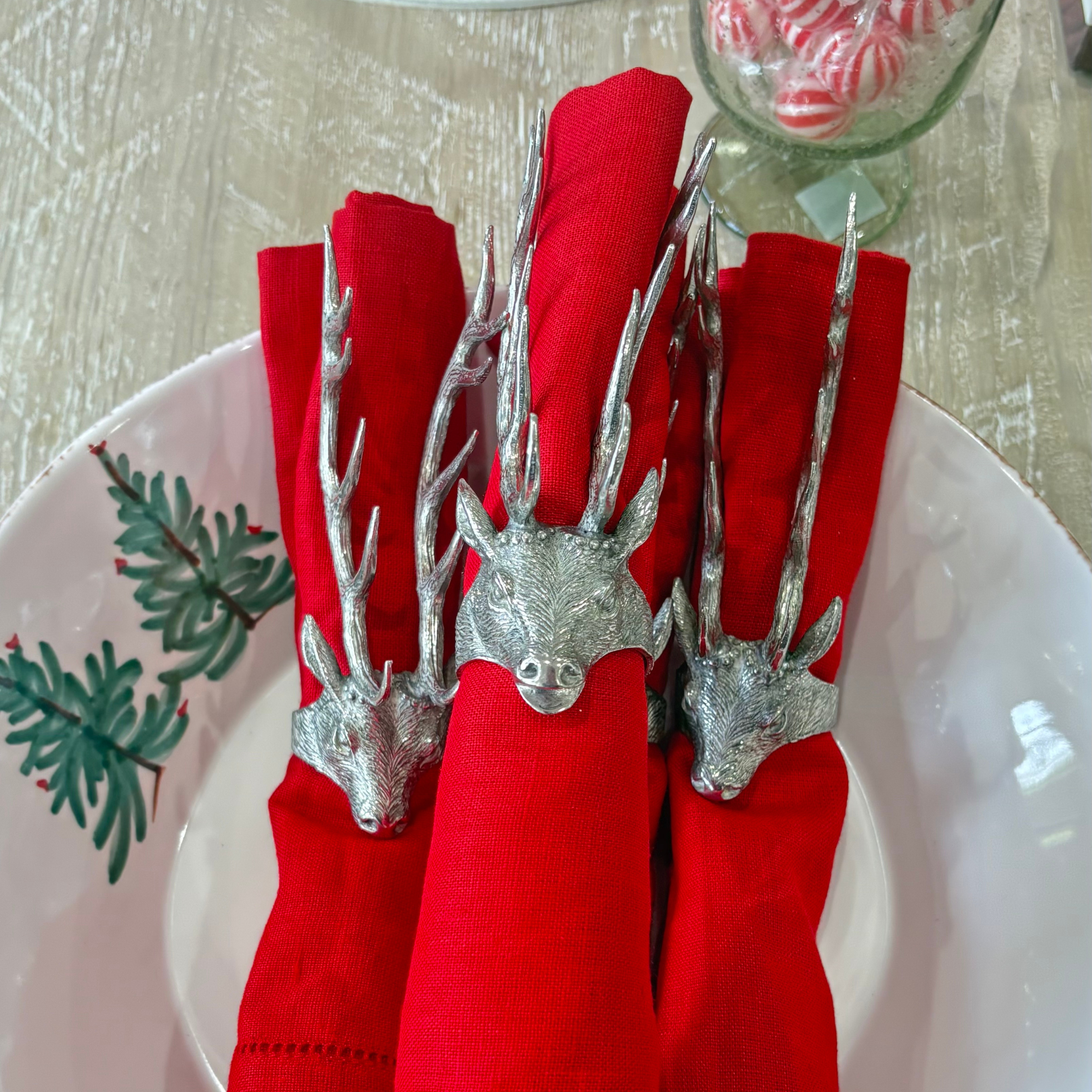 Elk Head Napkin Ring - Set of 4
