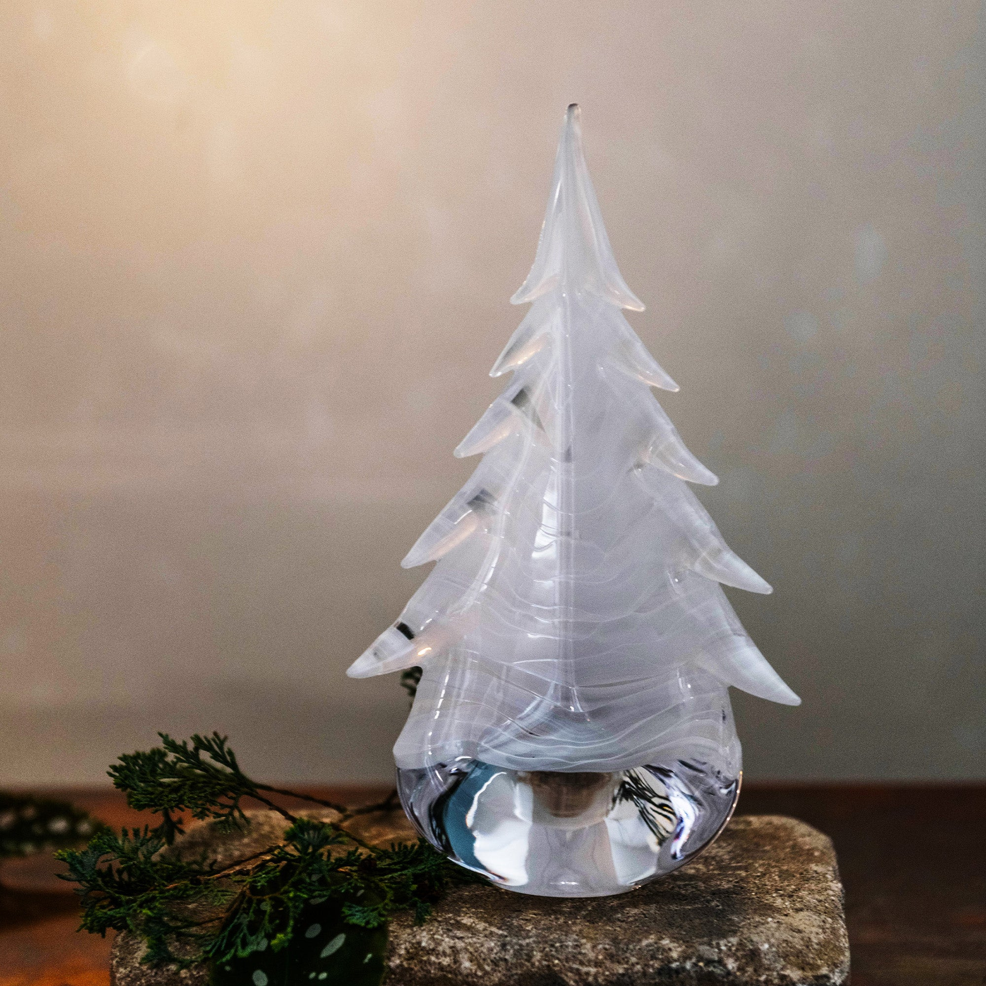 Snowdrift Evergreen Glass Tree