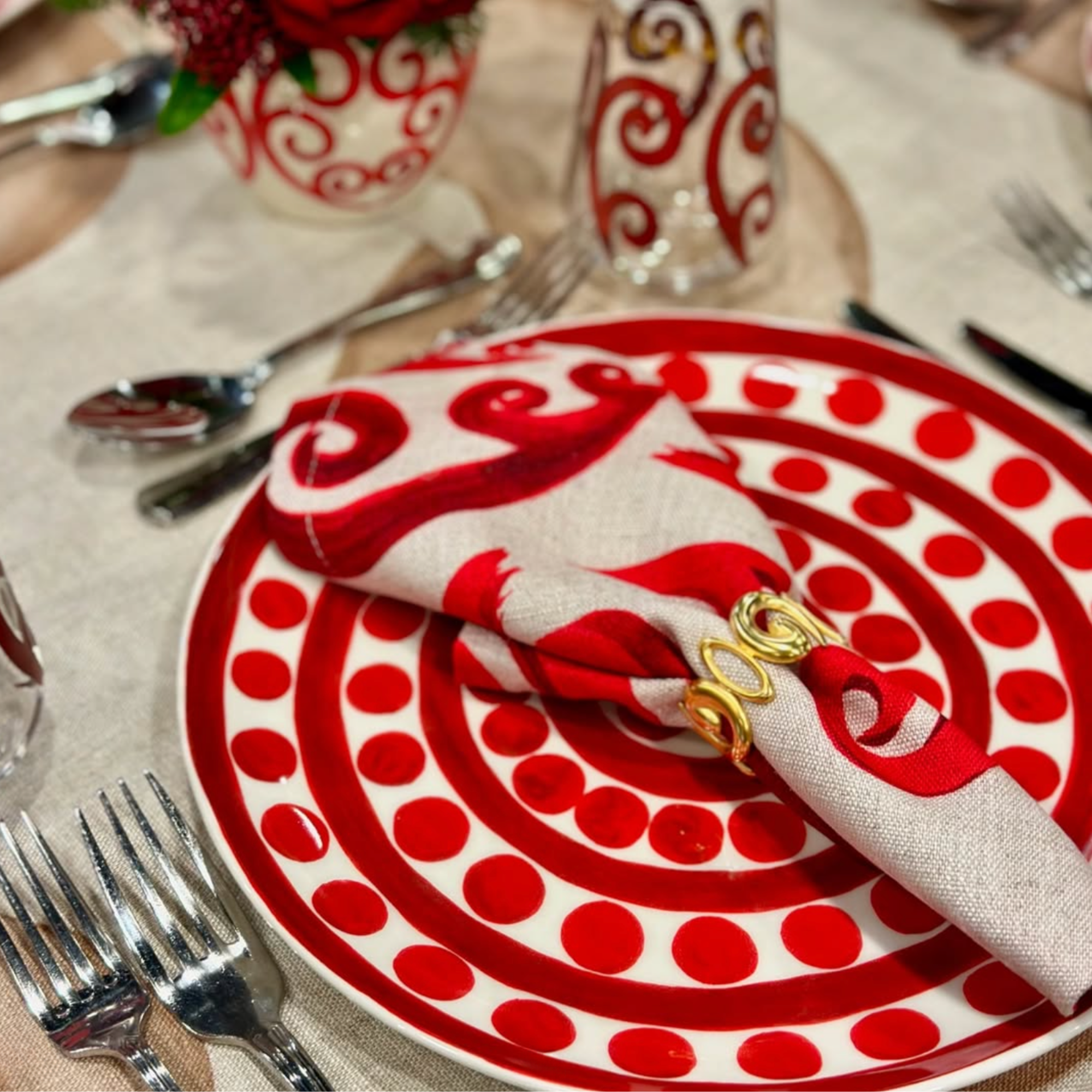 Symi Red Dinner Plate