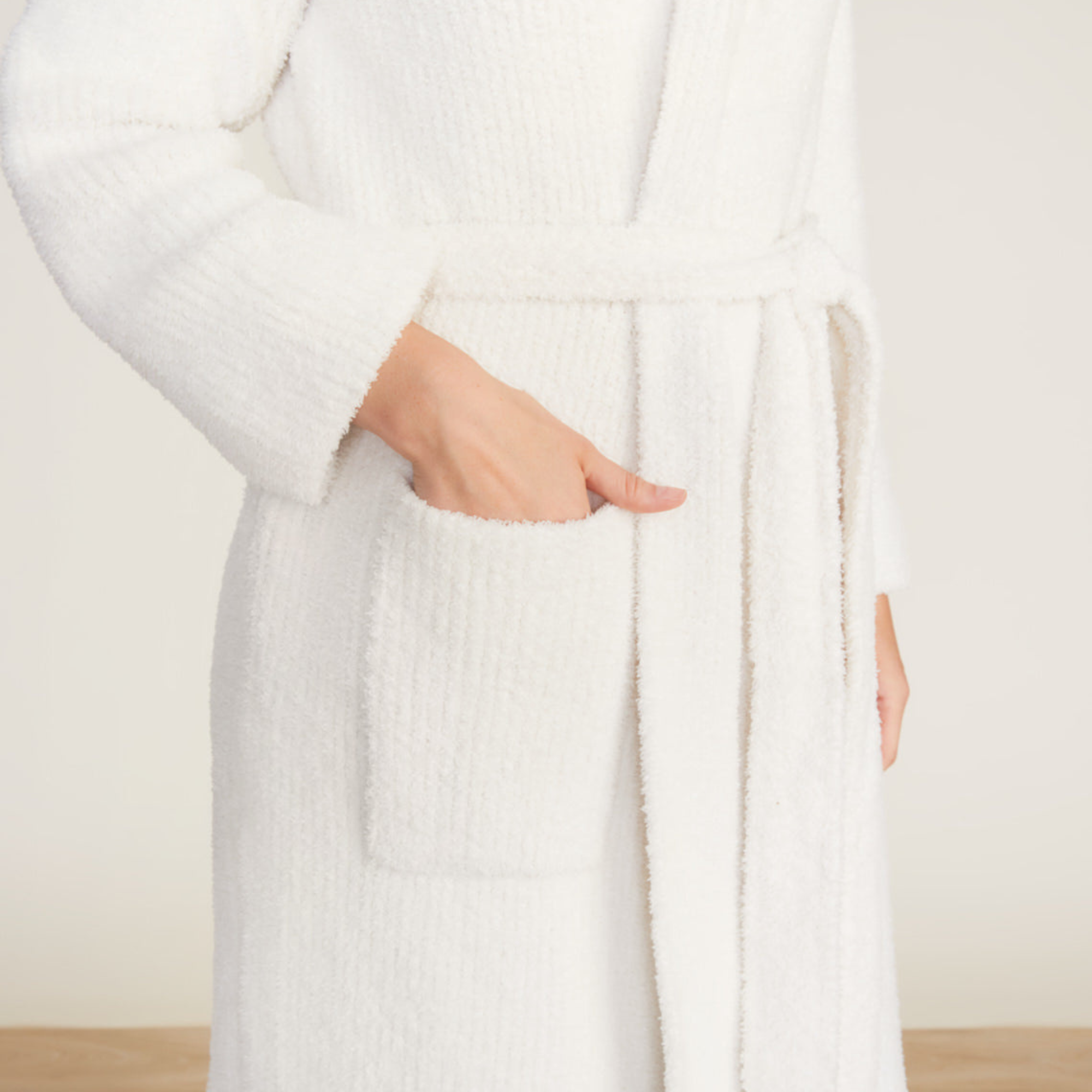 #color_Cream | CozyChic Ribbed Hooded Robe