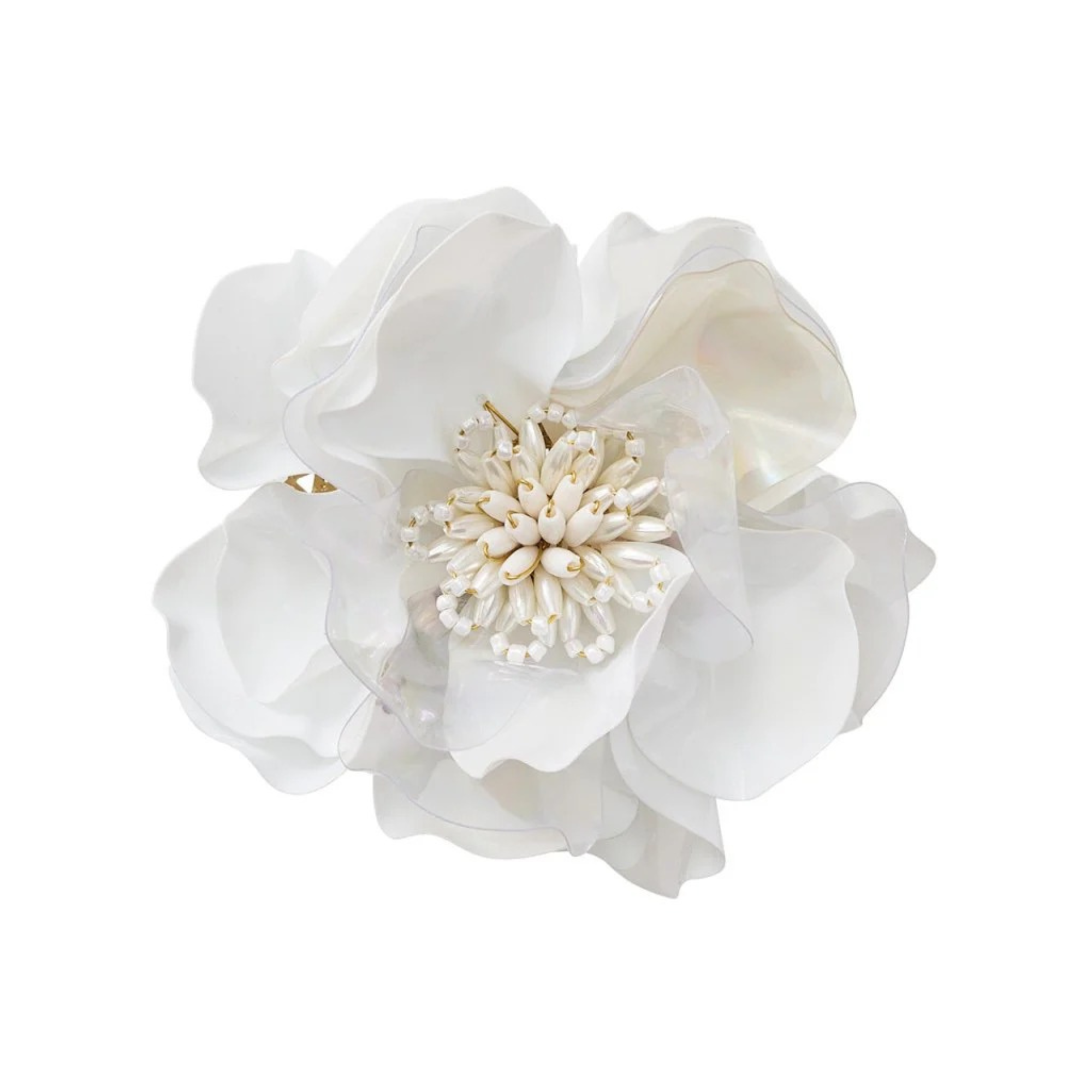 Gardenia Napkin Ring In White - Set of 4