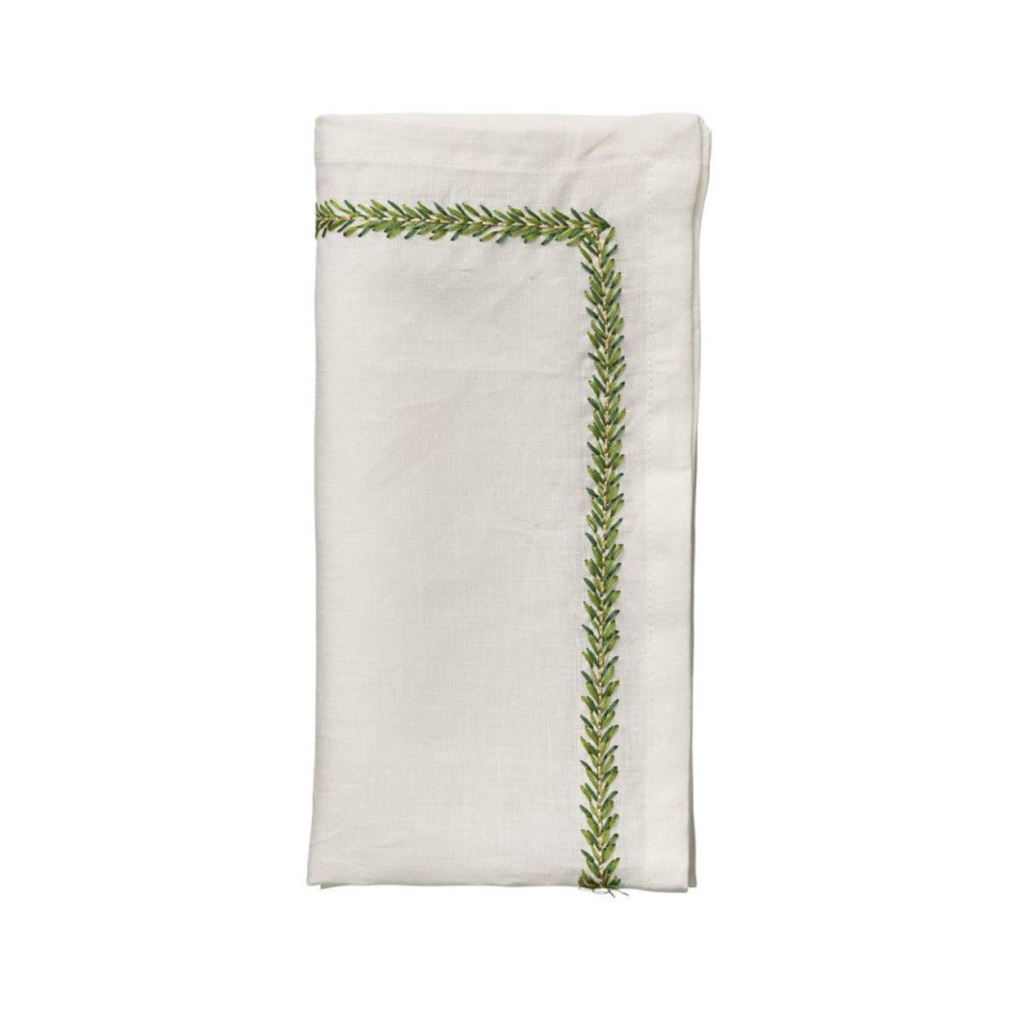 Jardin Napkins in White & Green - Set of 4