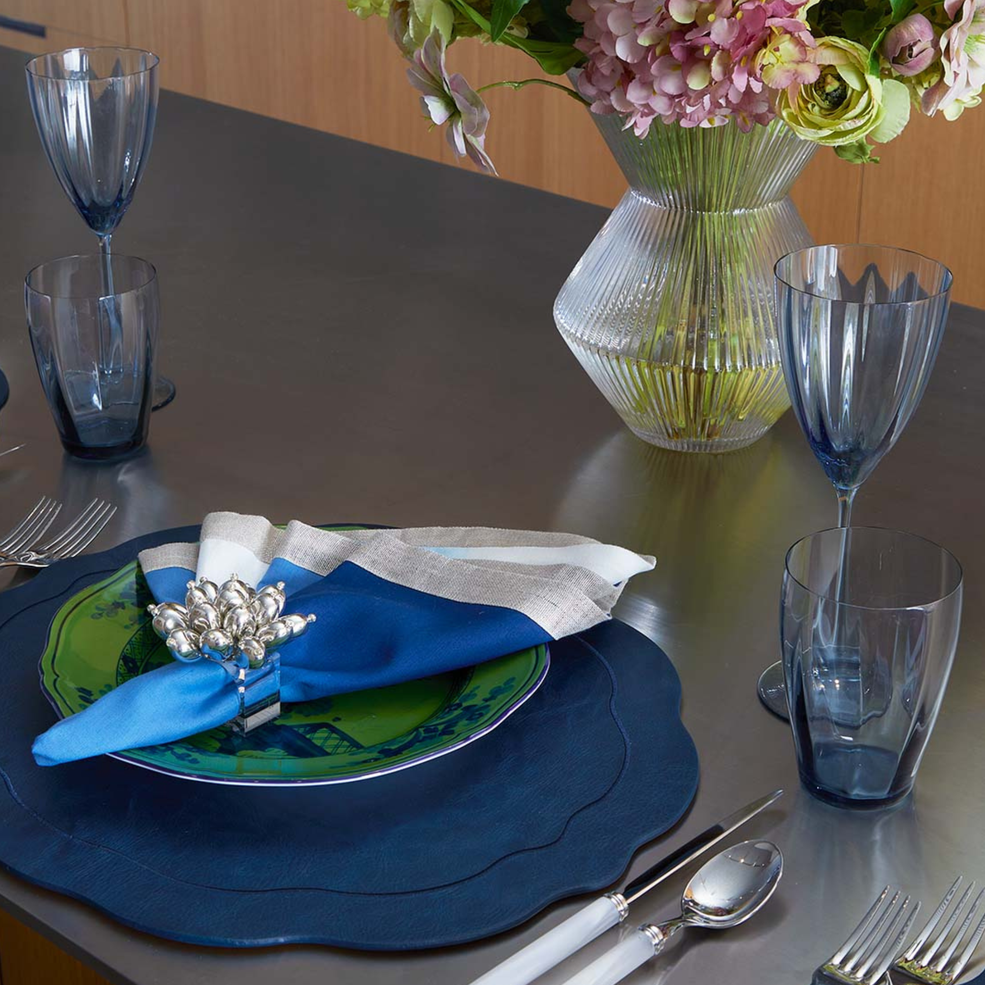 Dip Dye Napkins in Blue & White - Set of 4