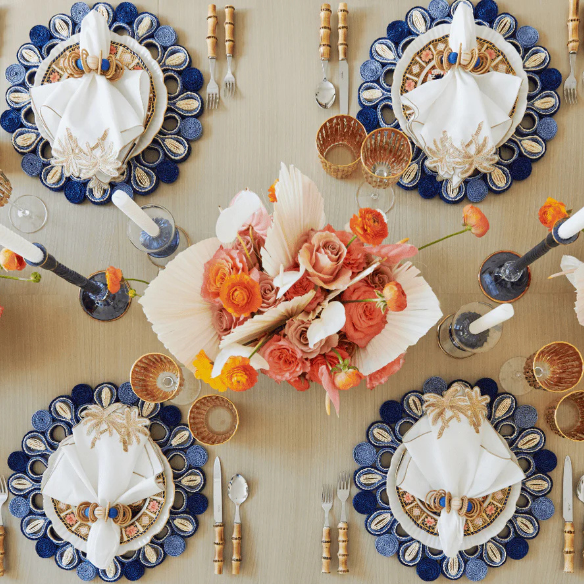 Marisol Placemat in Navy & Blue - Set of 4