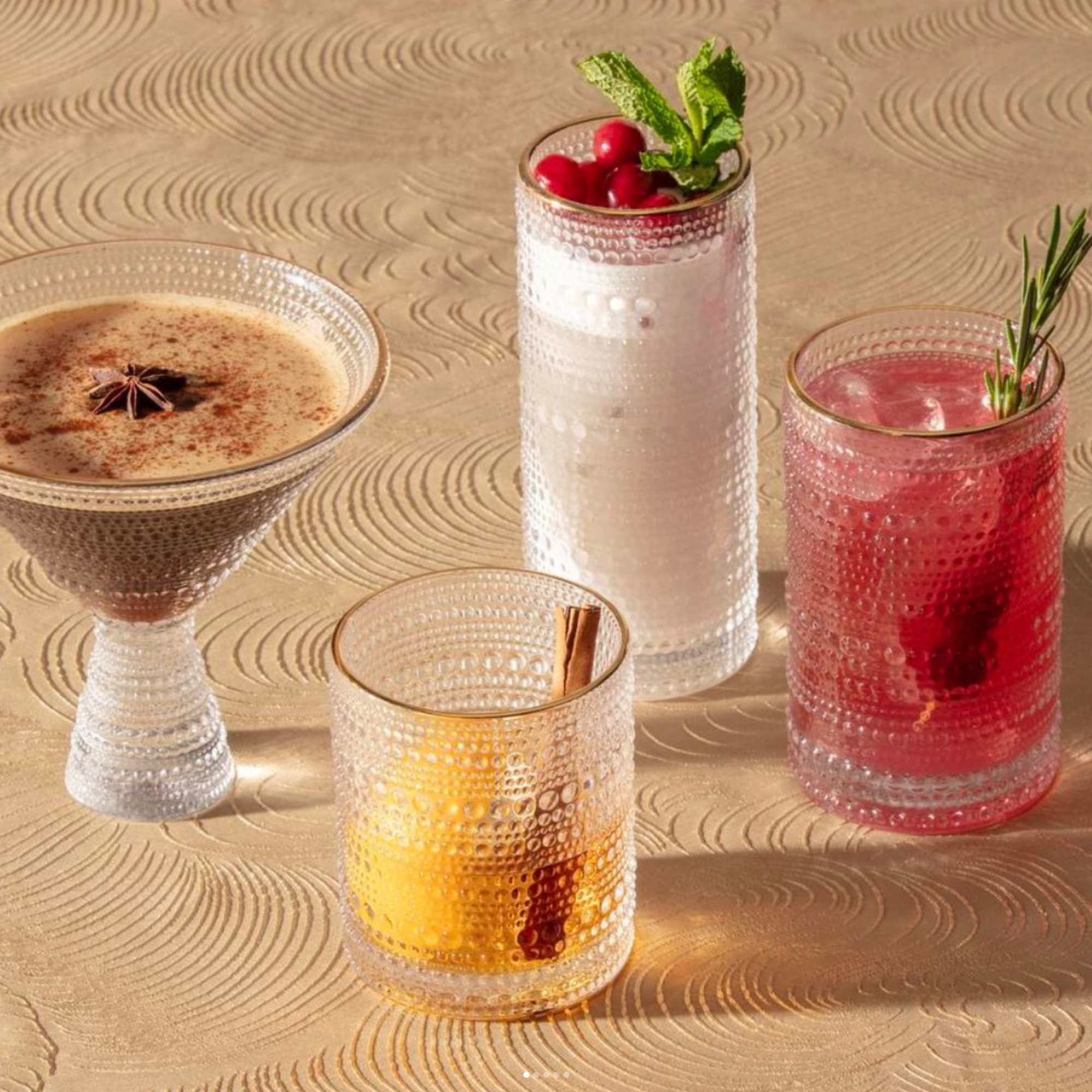 Jupiter Clear Gold Rimmed Martini - Set of 4