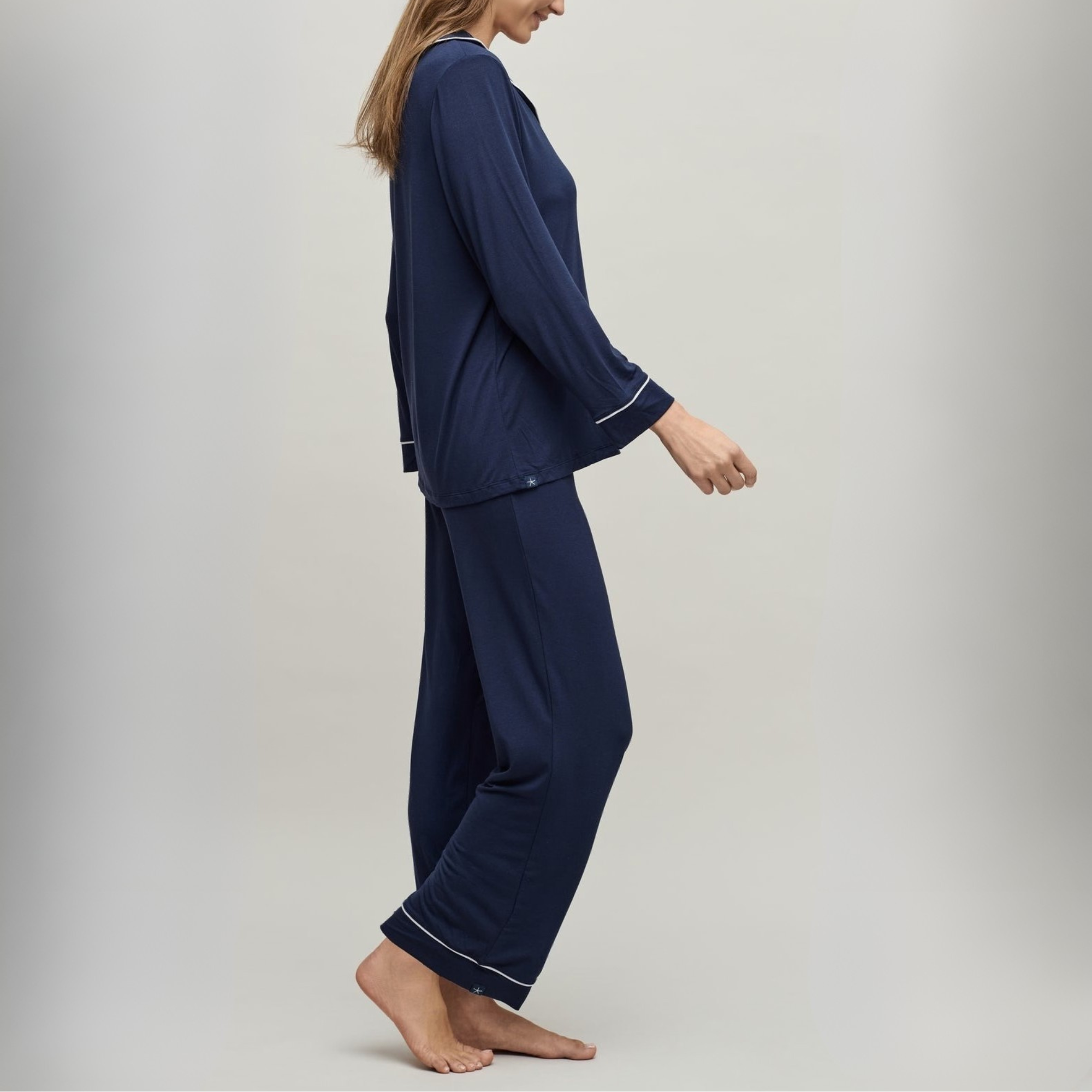 Luxe Milk Jersey Piped Pijama Set