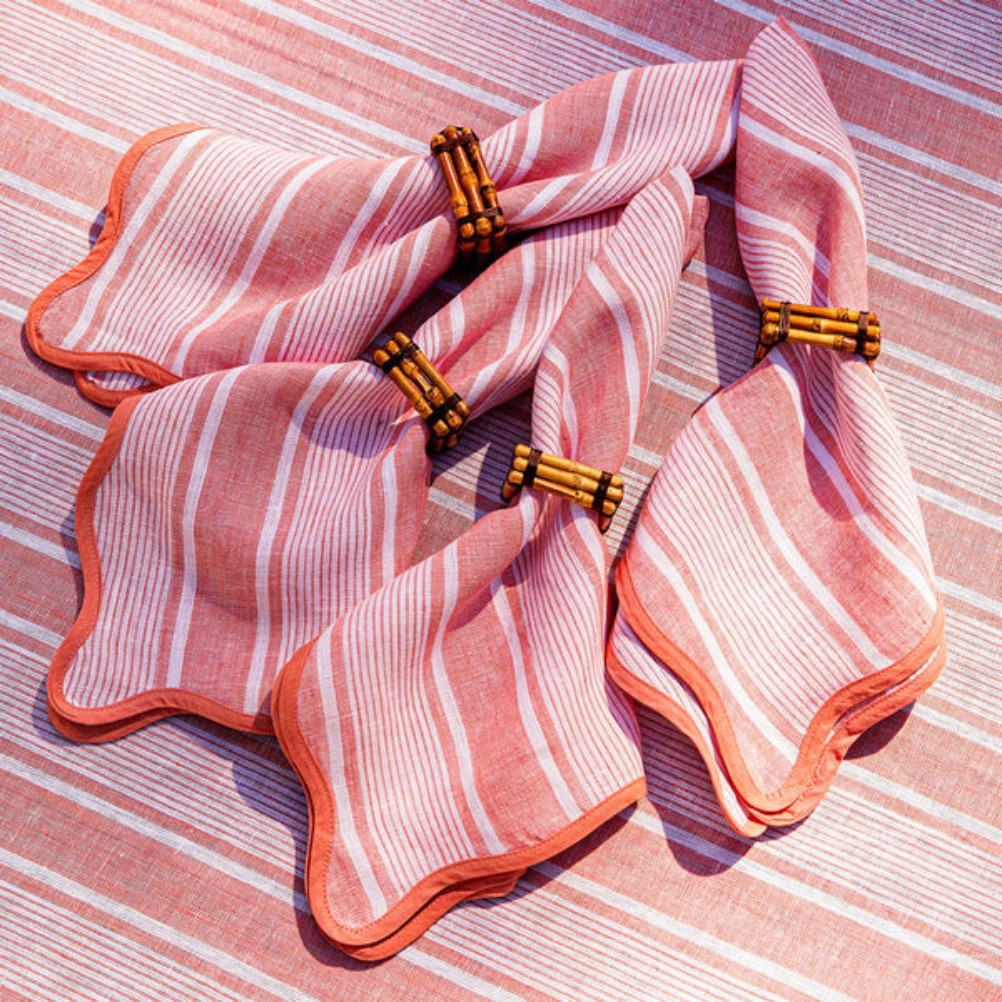 #color_Coral | Cabana Stripe Napkin - Set of 4
