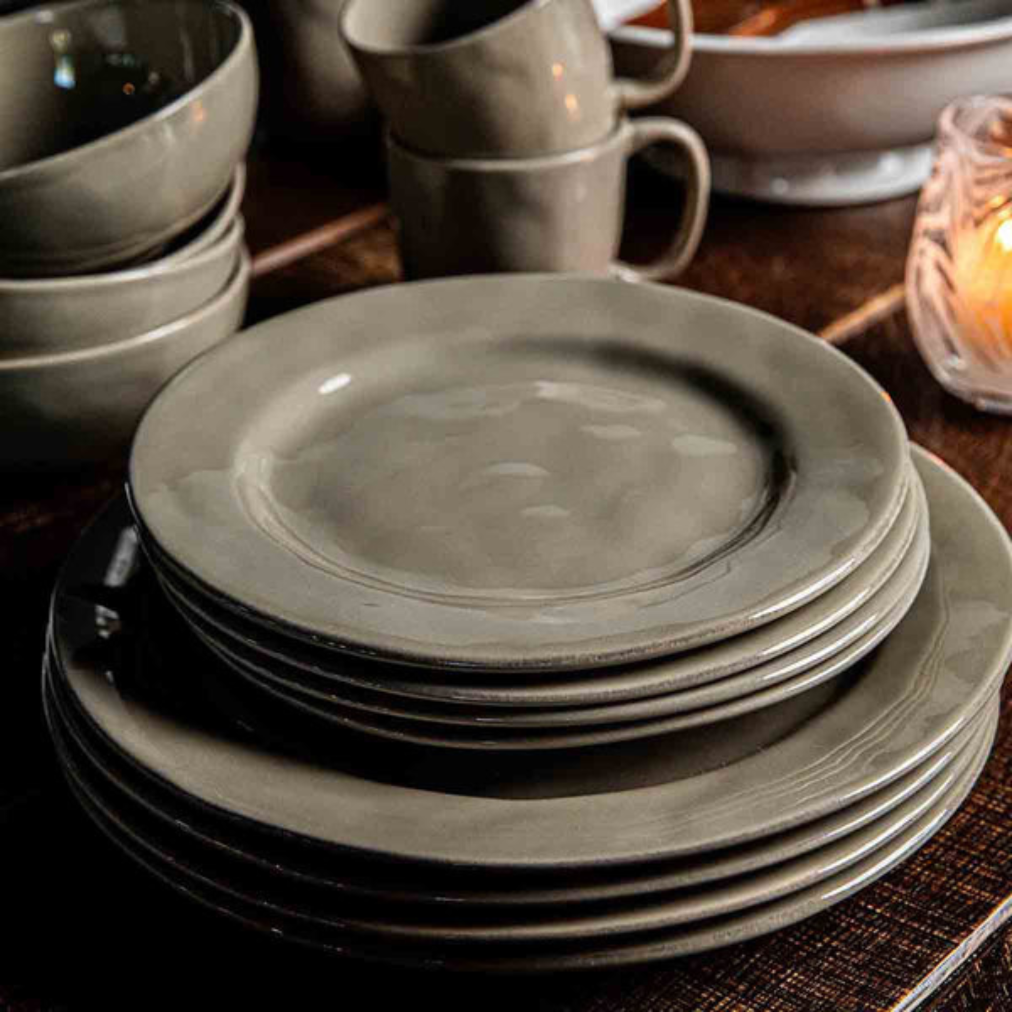 #color_Taupe | Puro Dinnerware Collection - Set of 4