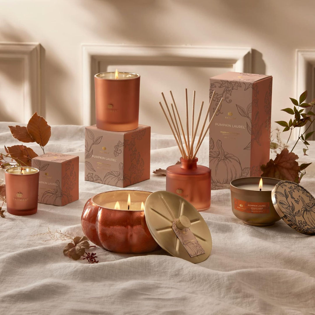 Pumpkin Laurel 15oz Large Candle with Lid