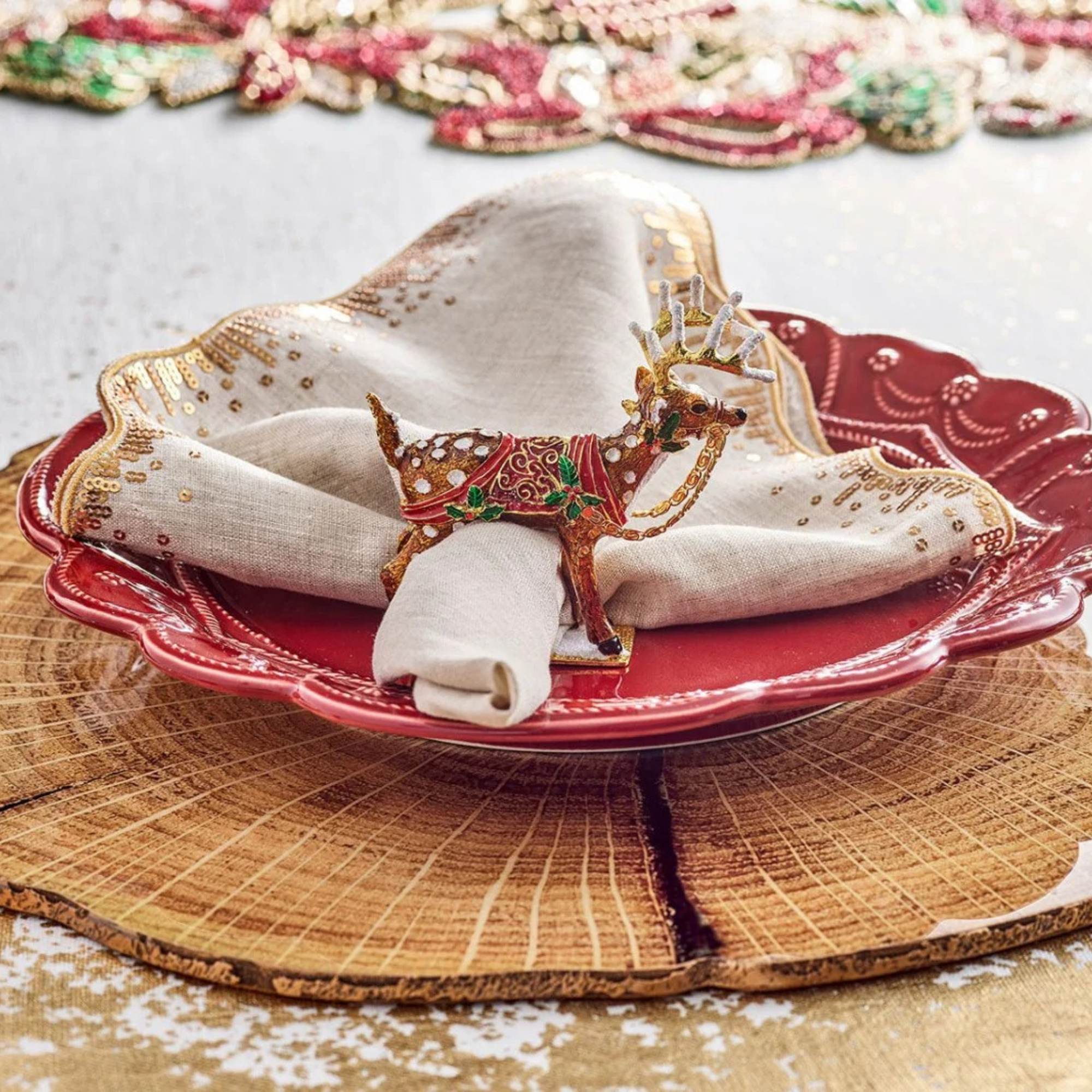 Dasher Napkin Ring - Set of 4