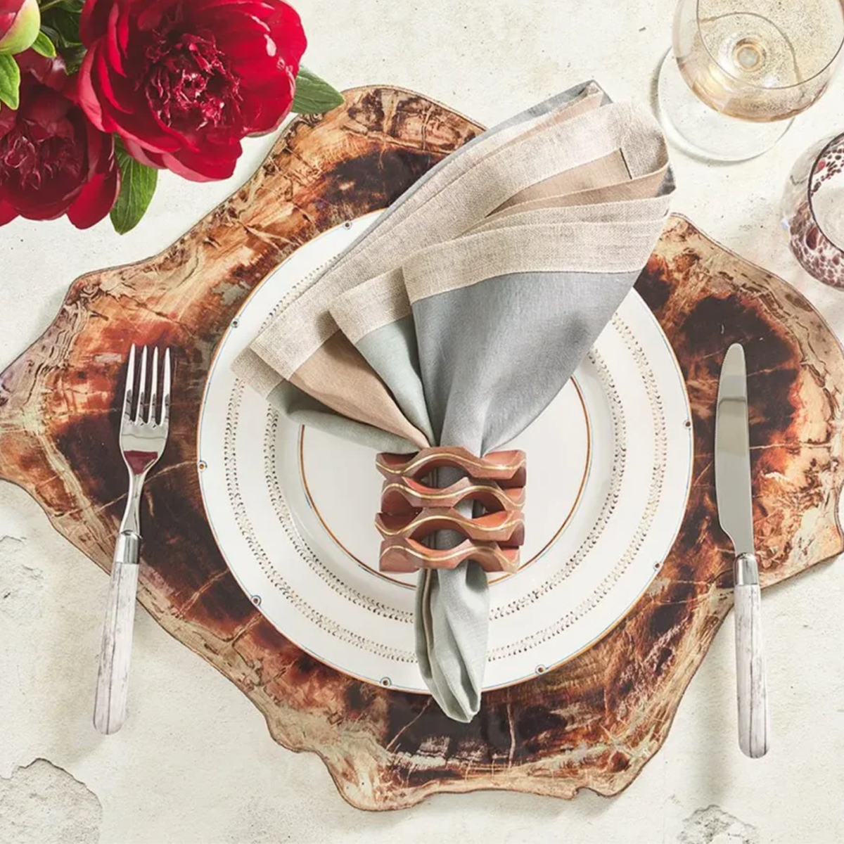 Fossil Placemats in Brown - Set of 4