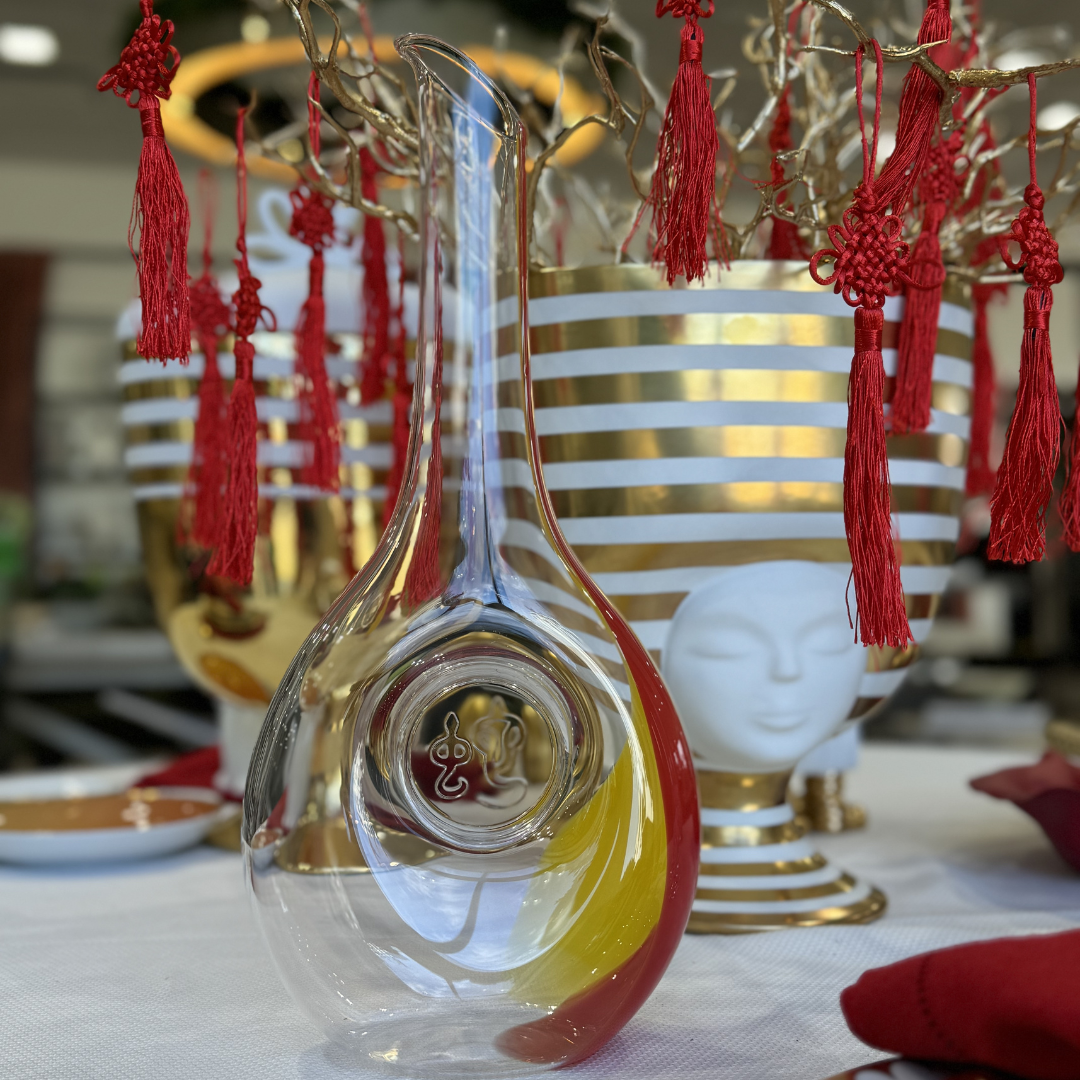 Chinese Zodiac Snake Decanter - Red/Yellow