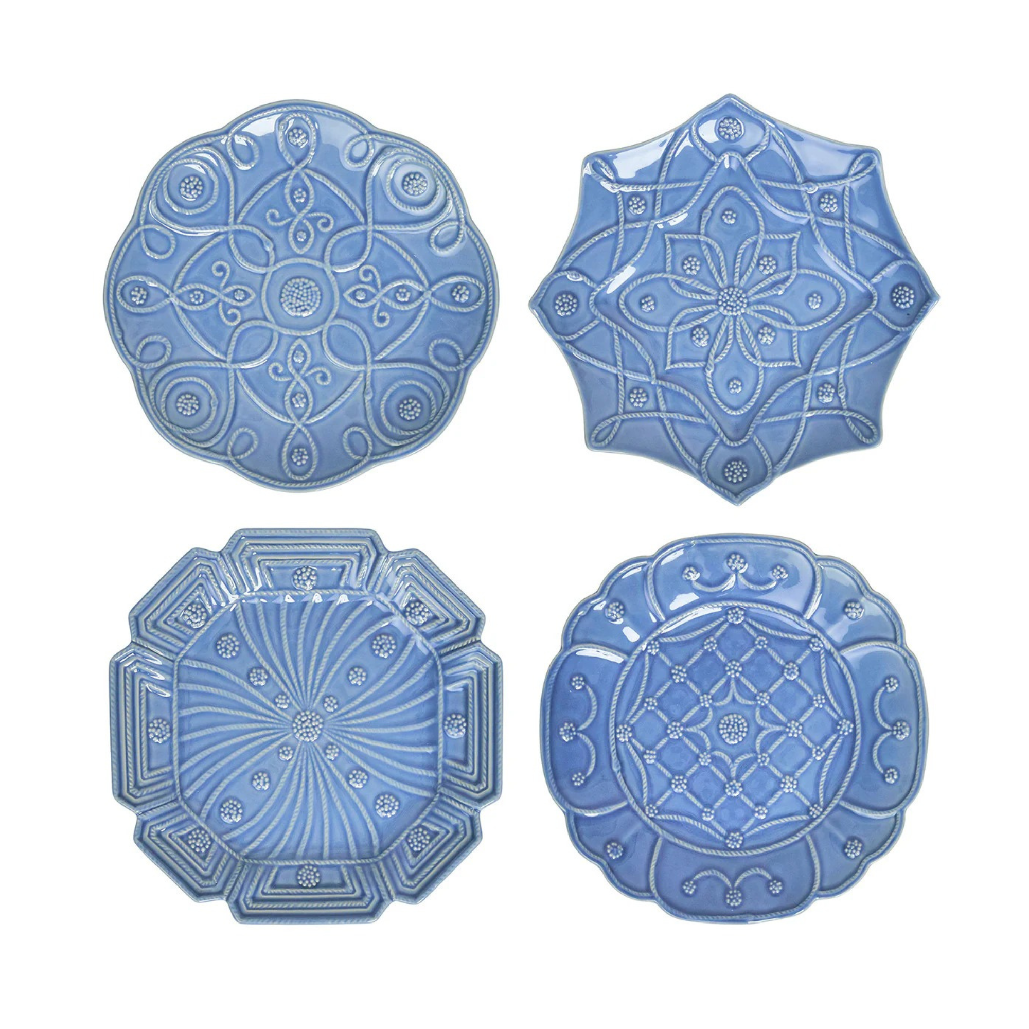 Jardins Du Monde Dessert/Salad Plate Assorted in Chambray - Set of 4