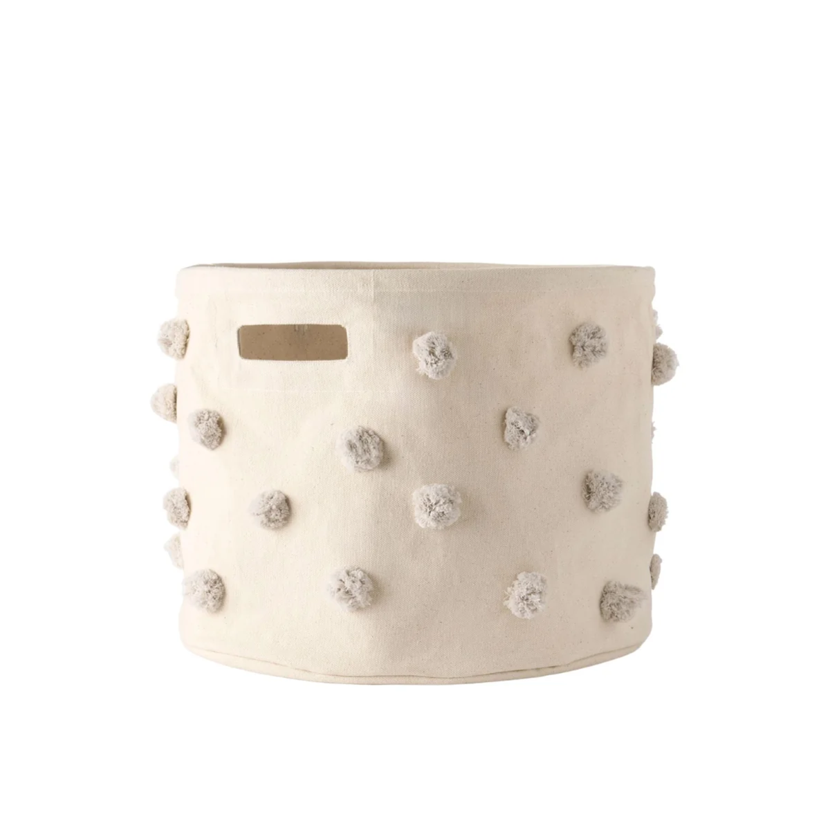 Medium Pom Pom Basket Drum - Grey