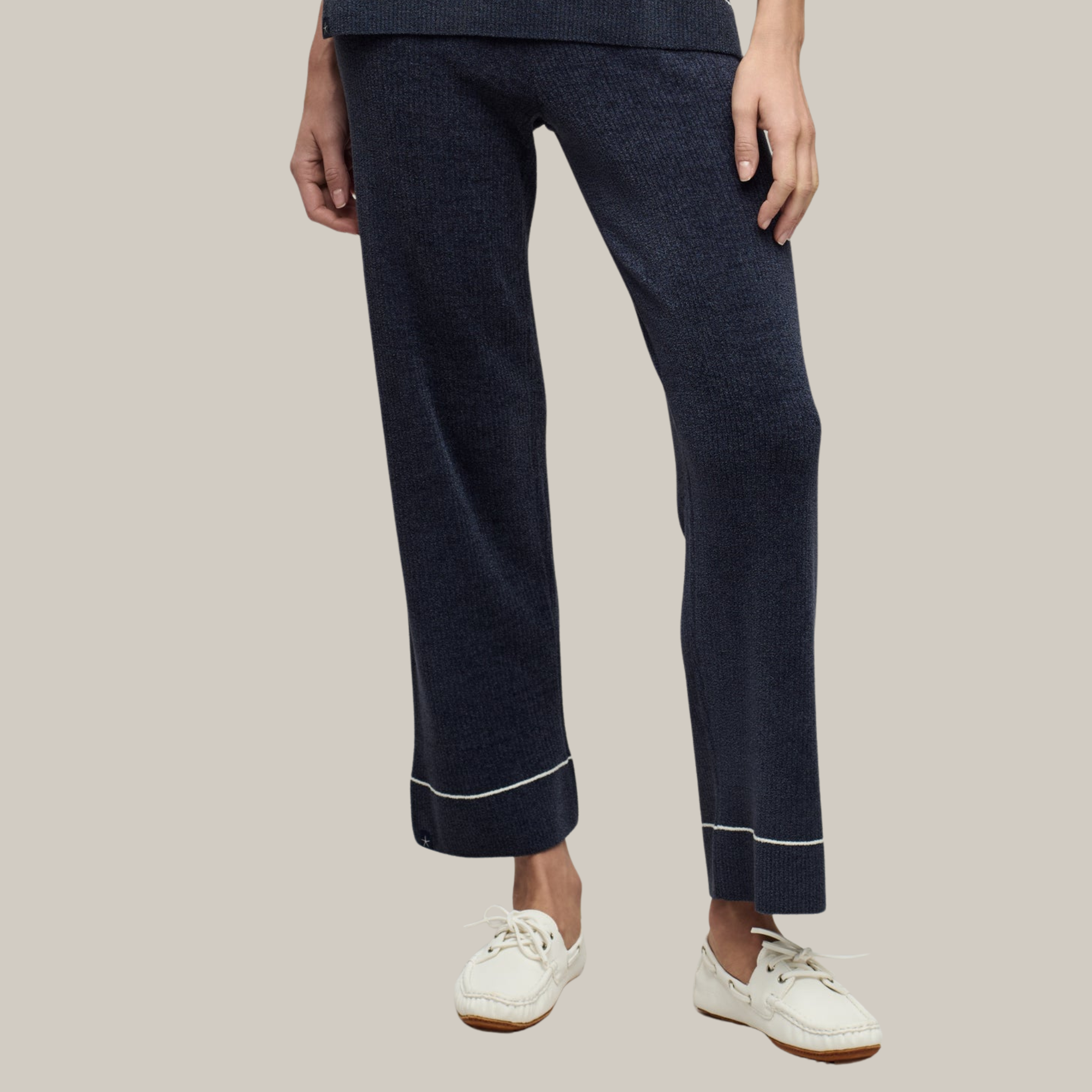 CozyChic Ultra Lite Contrast Stripe Rib Ankle Pant