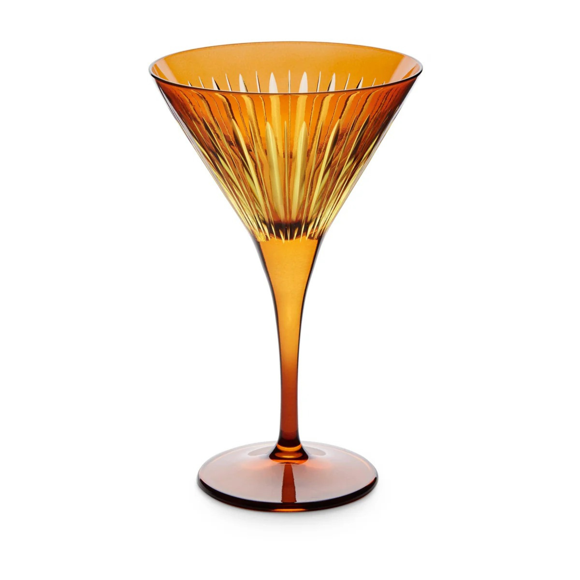 Prism Martini Glasses Amber - Set of 4