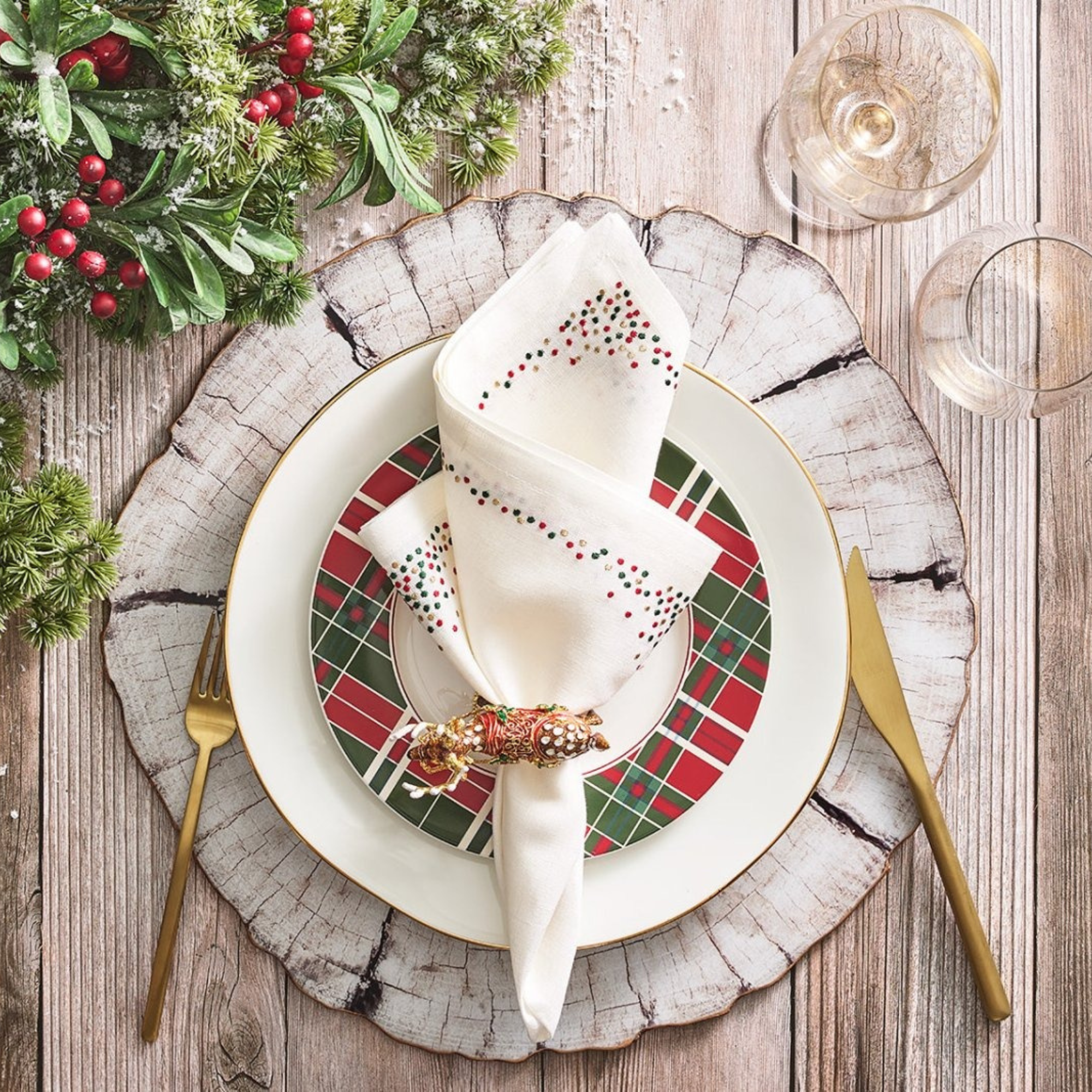 Dasher Napkin Ring - Set of 4