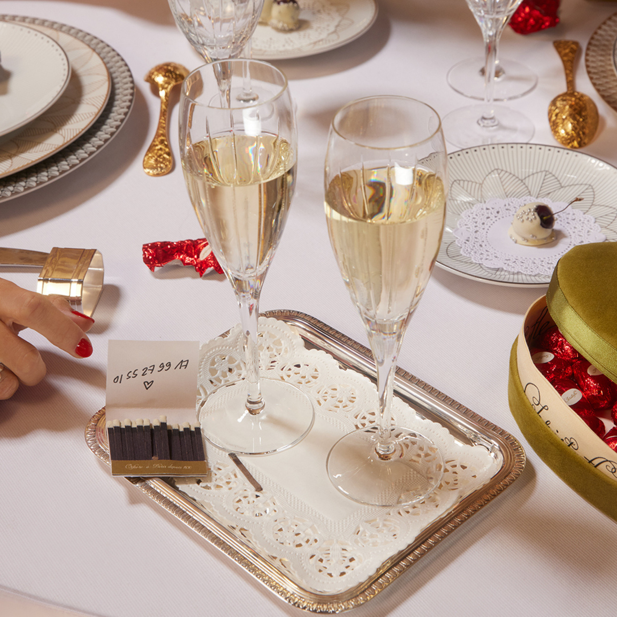 クリストフル　クリスタル イリアナ シャンパンフルートグラス Crystal champagne flutes - Set of 2