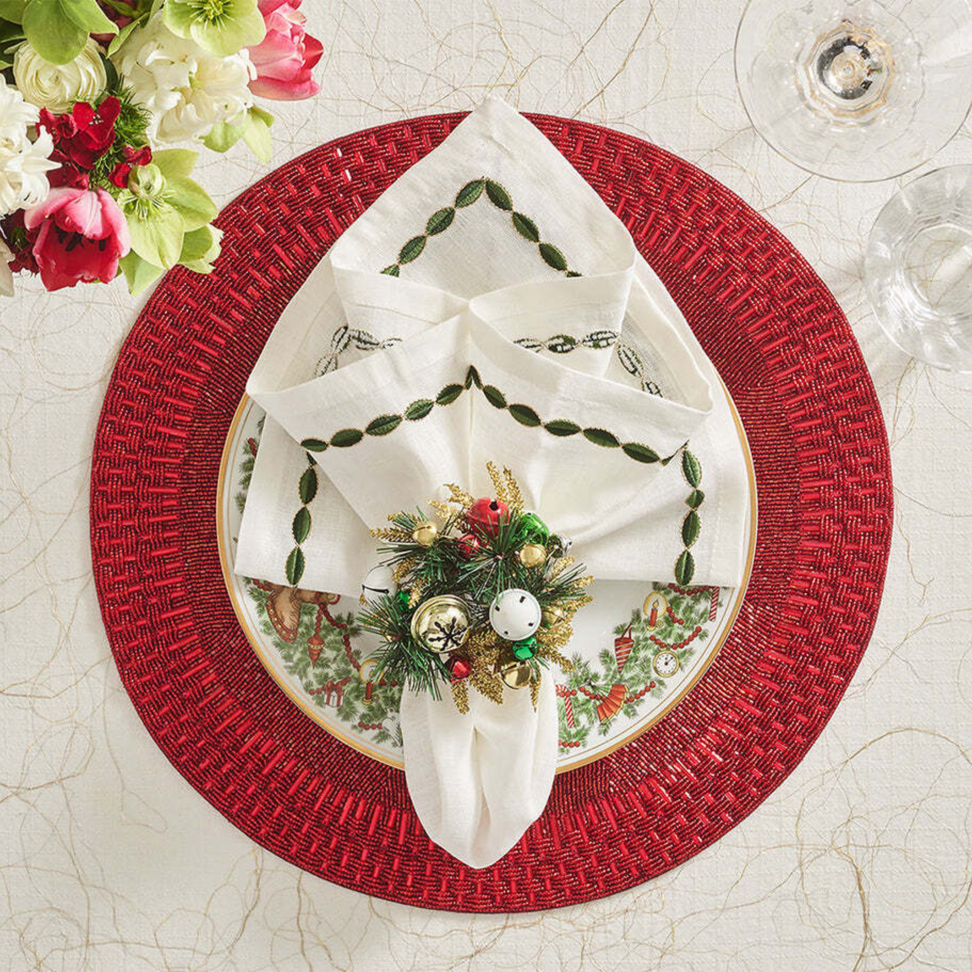 Jingle Bells Napkin Ring - Set of 4