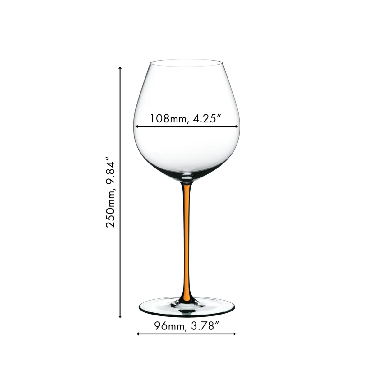 Fatto A Mano Pinot Noir Wine Glass in Orange