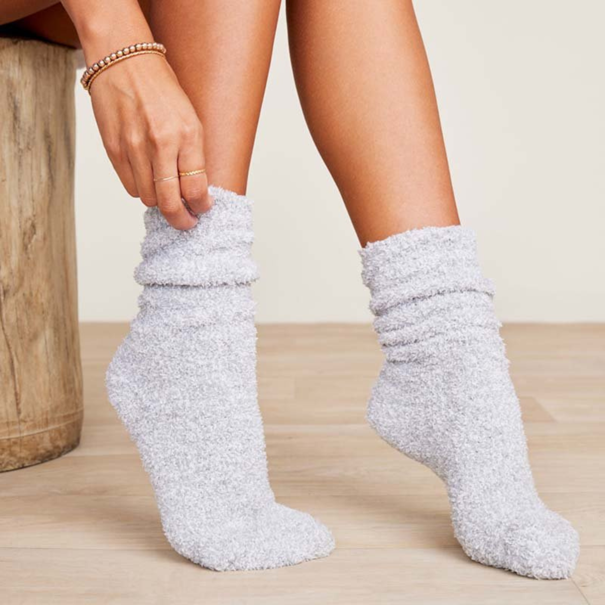#color_Blue Water/White | Cozychic Women's Heathered Socks
