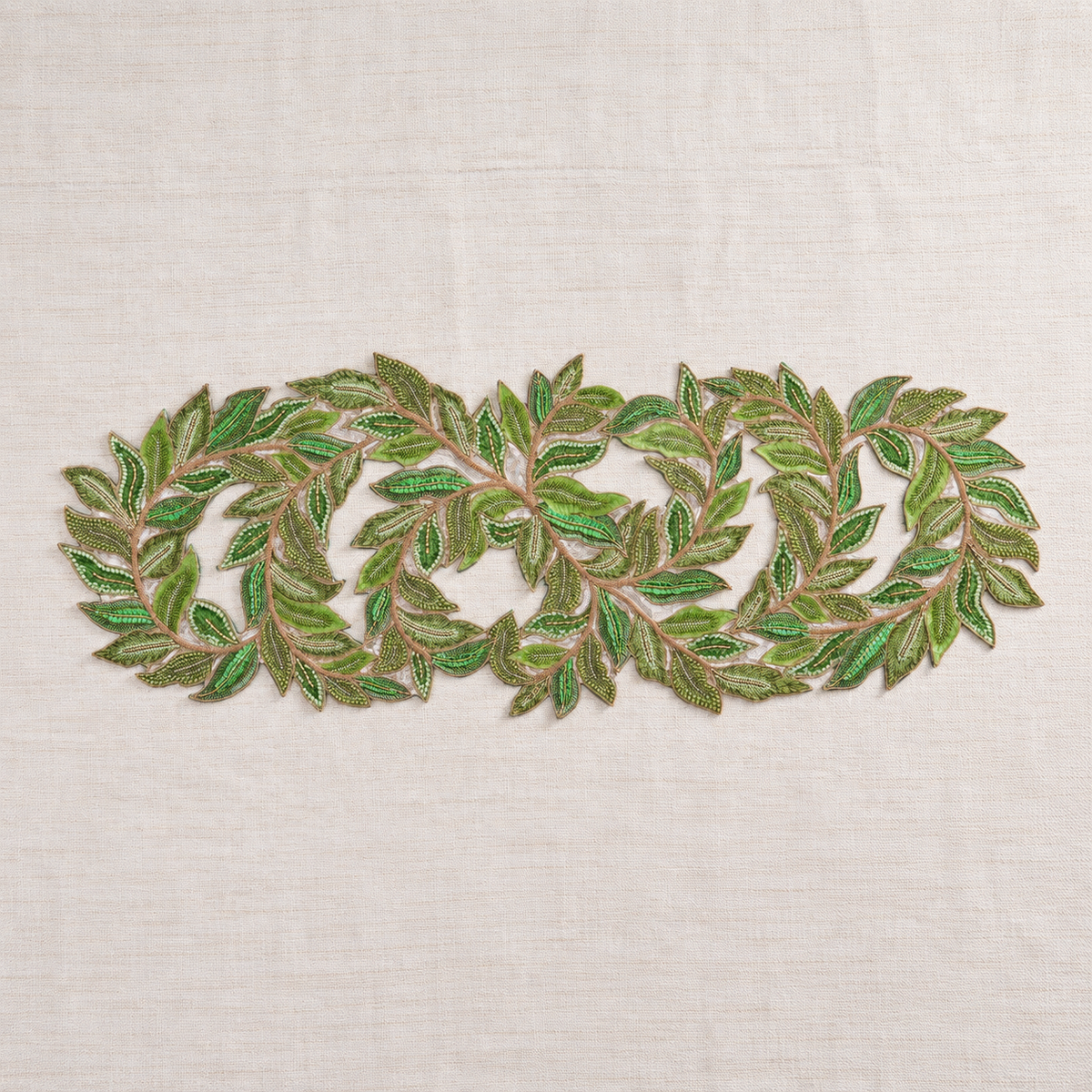 Trellis Runner in Green & Gold