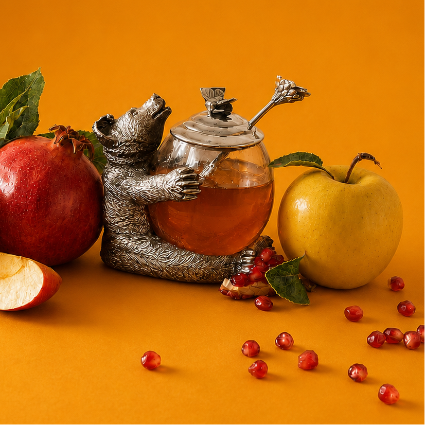 Pewter Bear Honey Pot