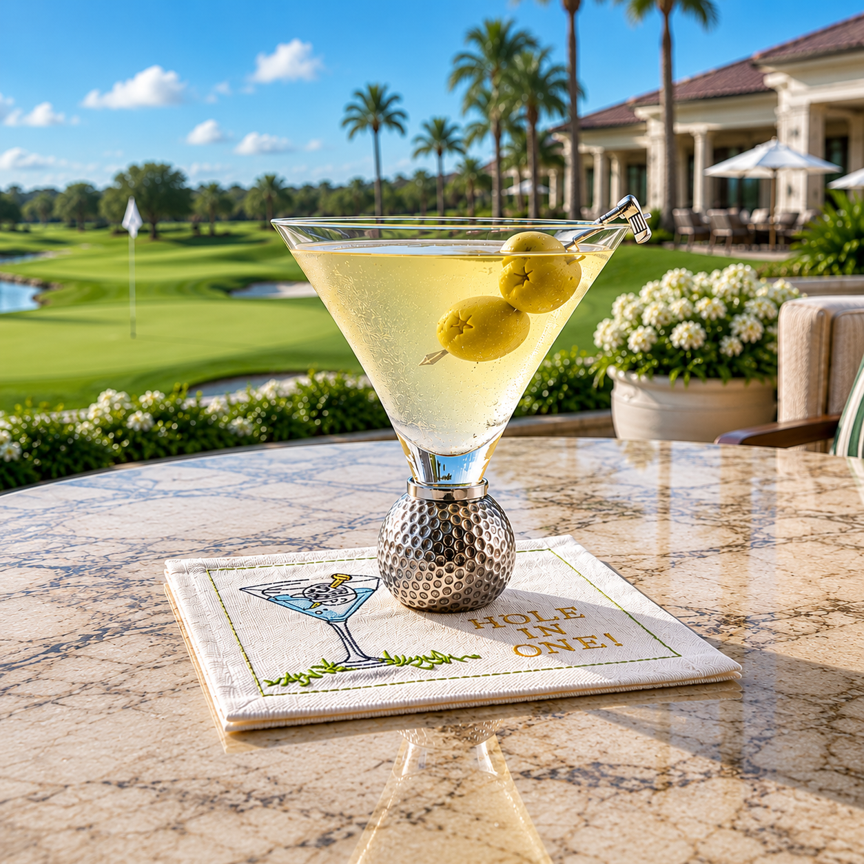 Golf Ball Cocktail / Martini Glass - Set of 4