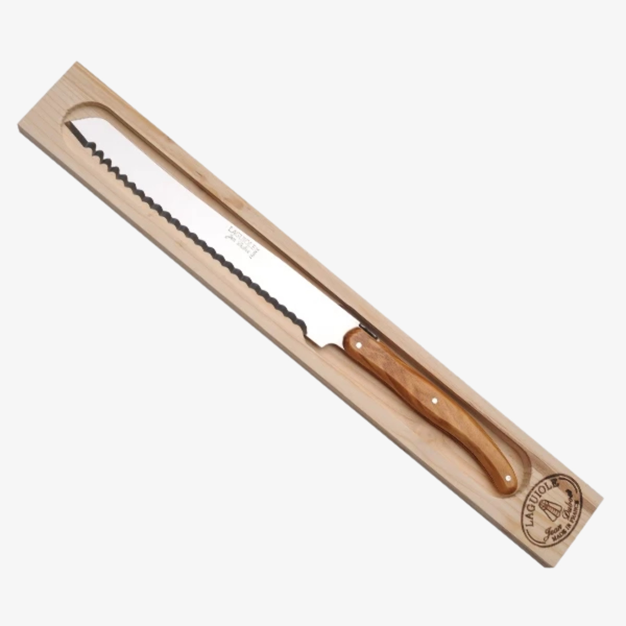 Jean Dubost Bread Knife in Olive Wood