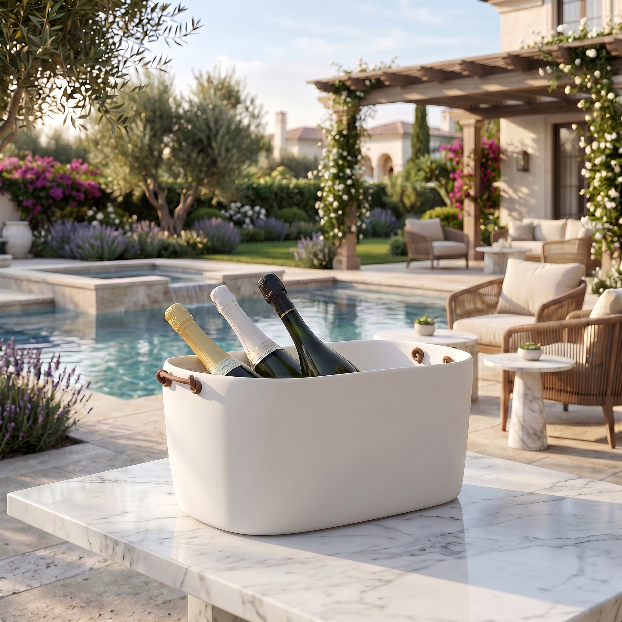 Cuadrado Large Champagne Bucket - White
