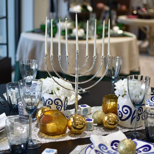 Judaique Silver-Plated Hanukkah Menorah