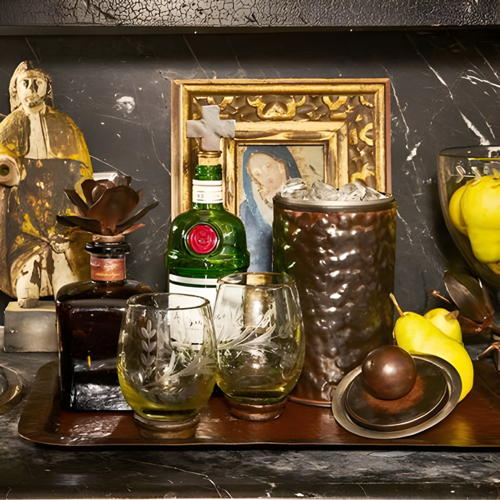 Mission Tray - Hammered Natural Finish