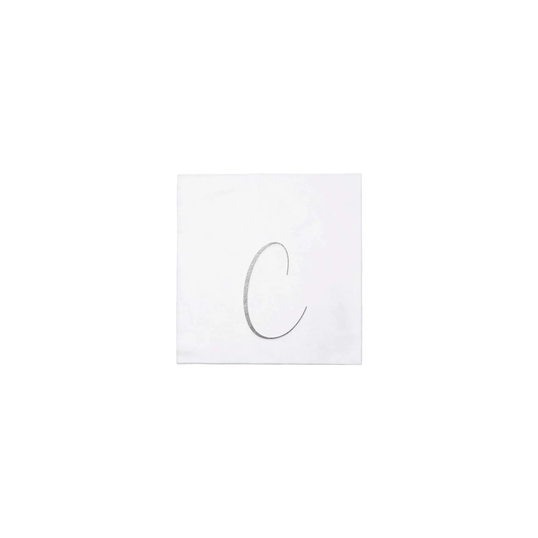 Monogram Silver Cocktail Napkins - Pack Of 20