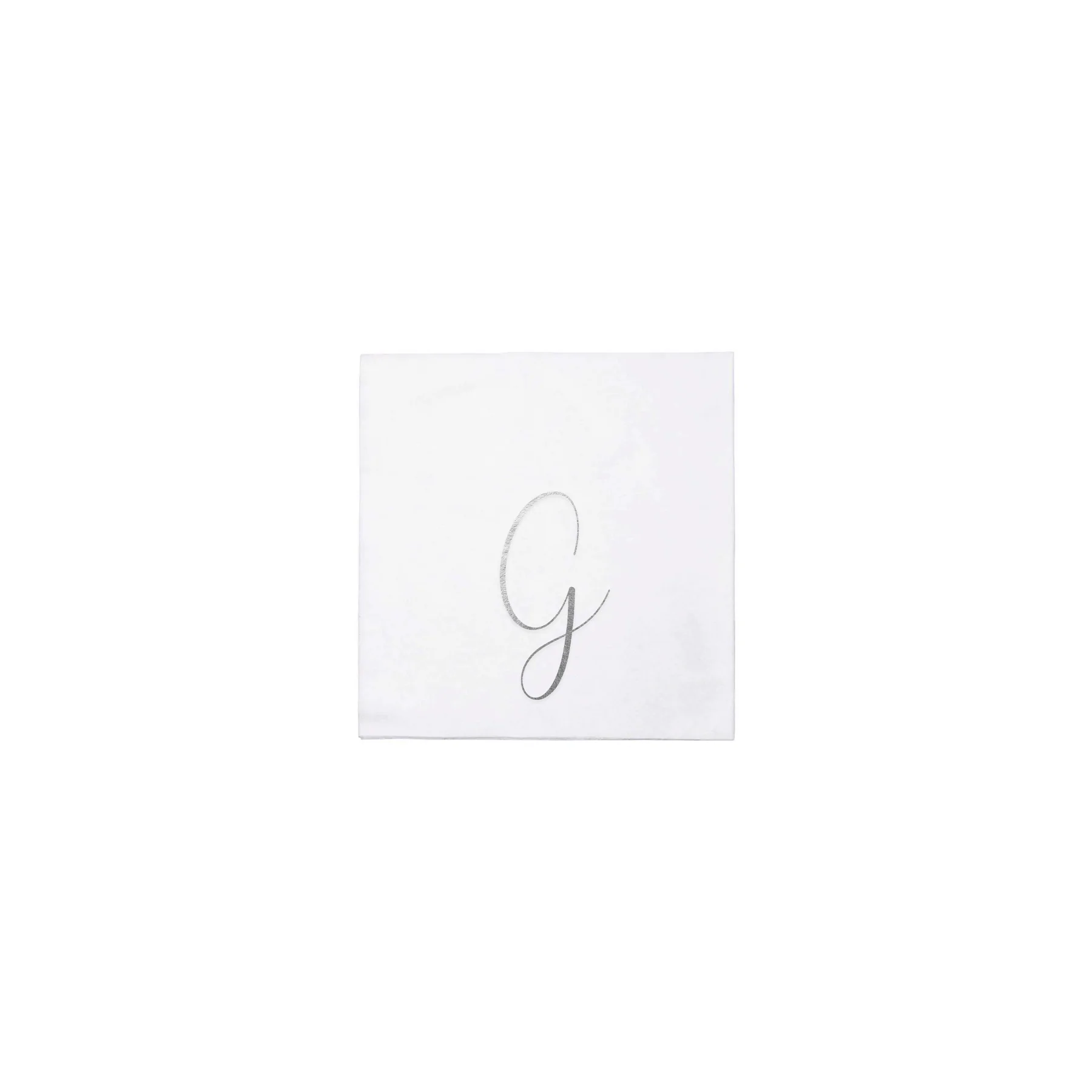 Monogram Silver Cocktail Napkins - Pack Of 20