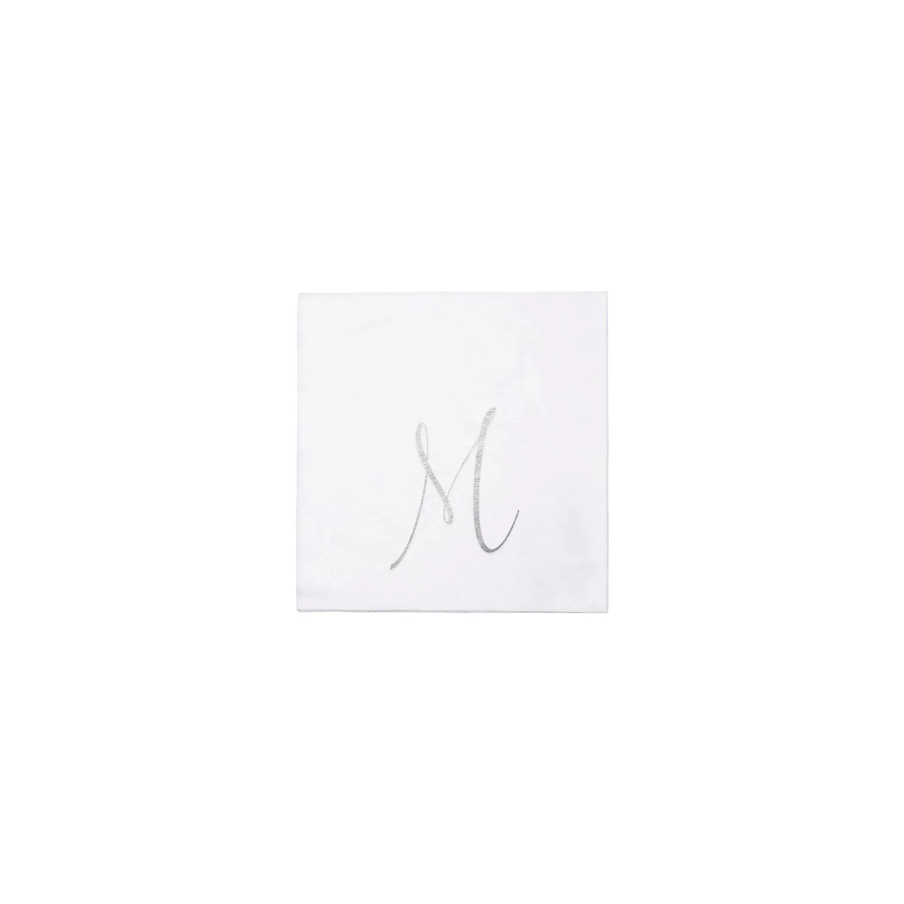 Monogram Silver Cocktail Napkins - Pack Of 20