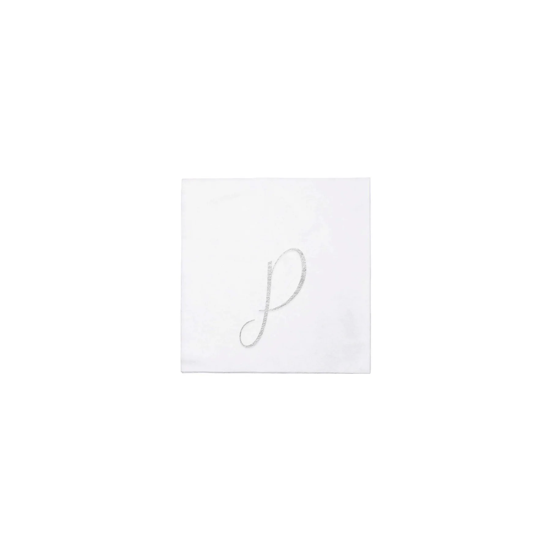 Monogram Silver Cocktail Napkins - Pack Of 20