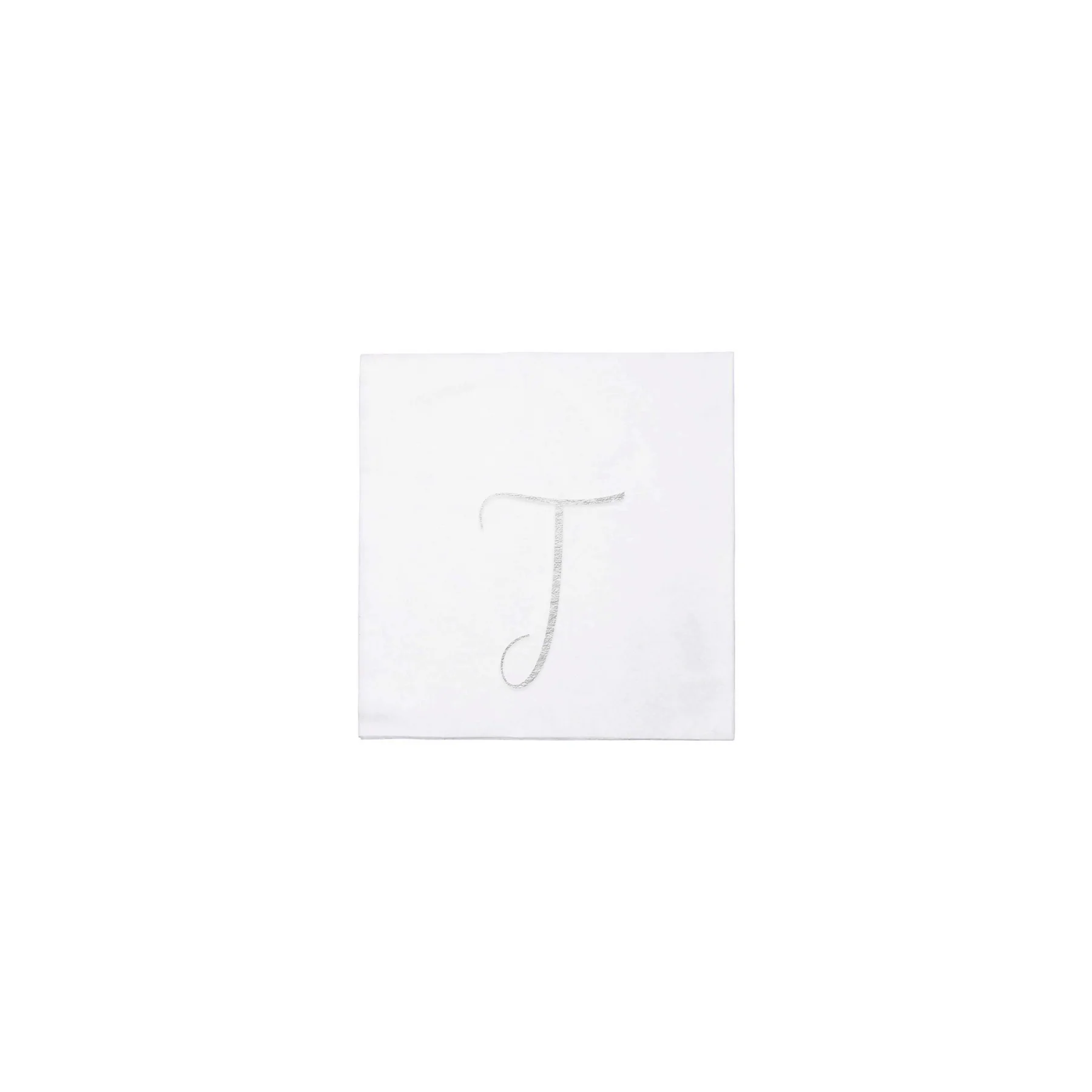 Monogram Silver Cocktail Napkins - Pack Of 20