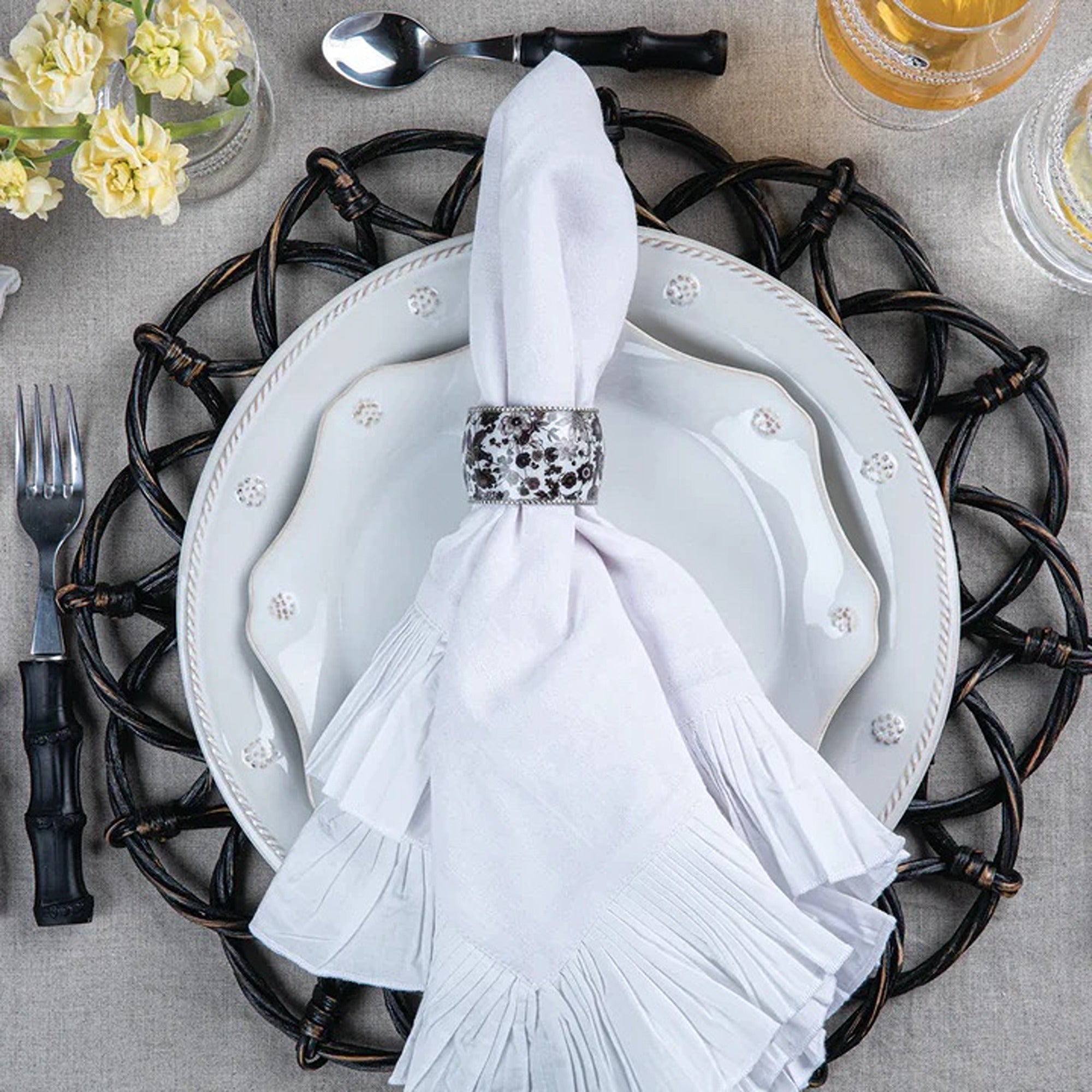 Juliska Heirloom Linen White Napkin Set/4