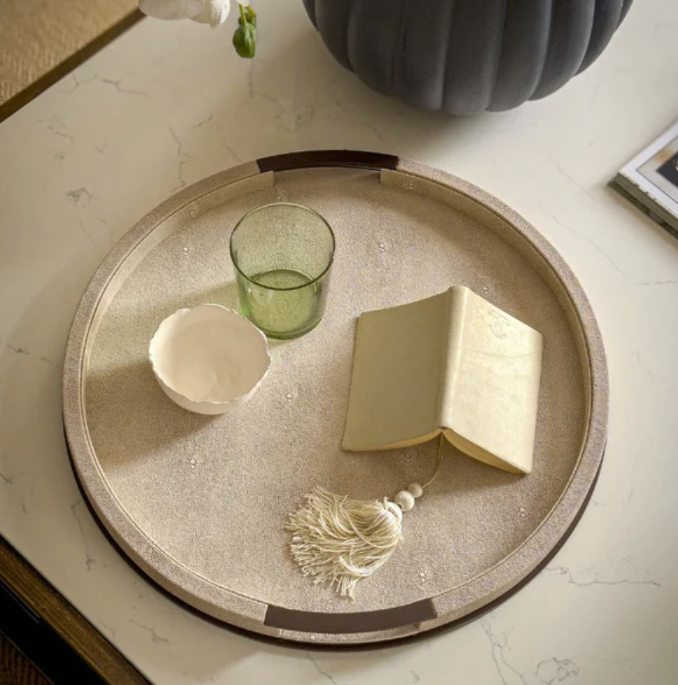 Sophie Paterson Collection: Large Round Ecru Shagreen