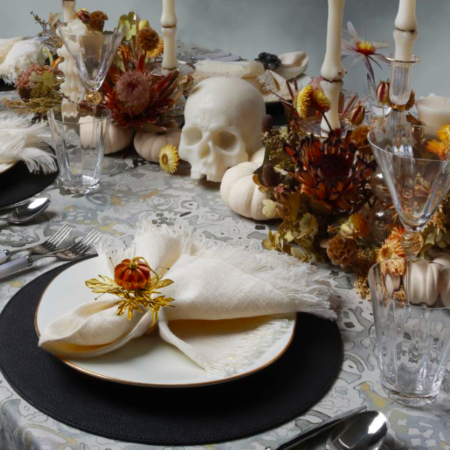 Gilded Gourd Napkin Ring - Set of 4